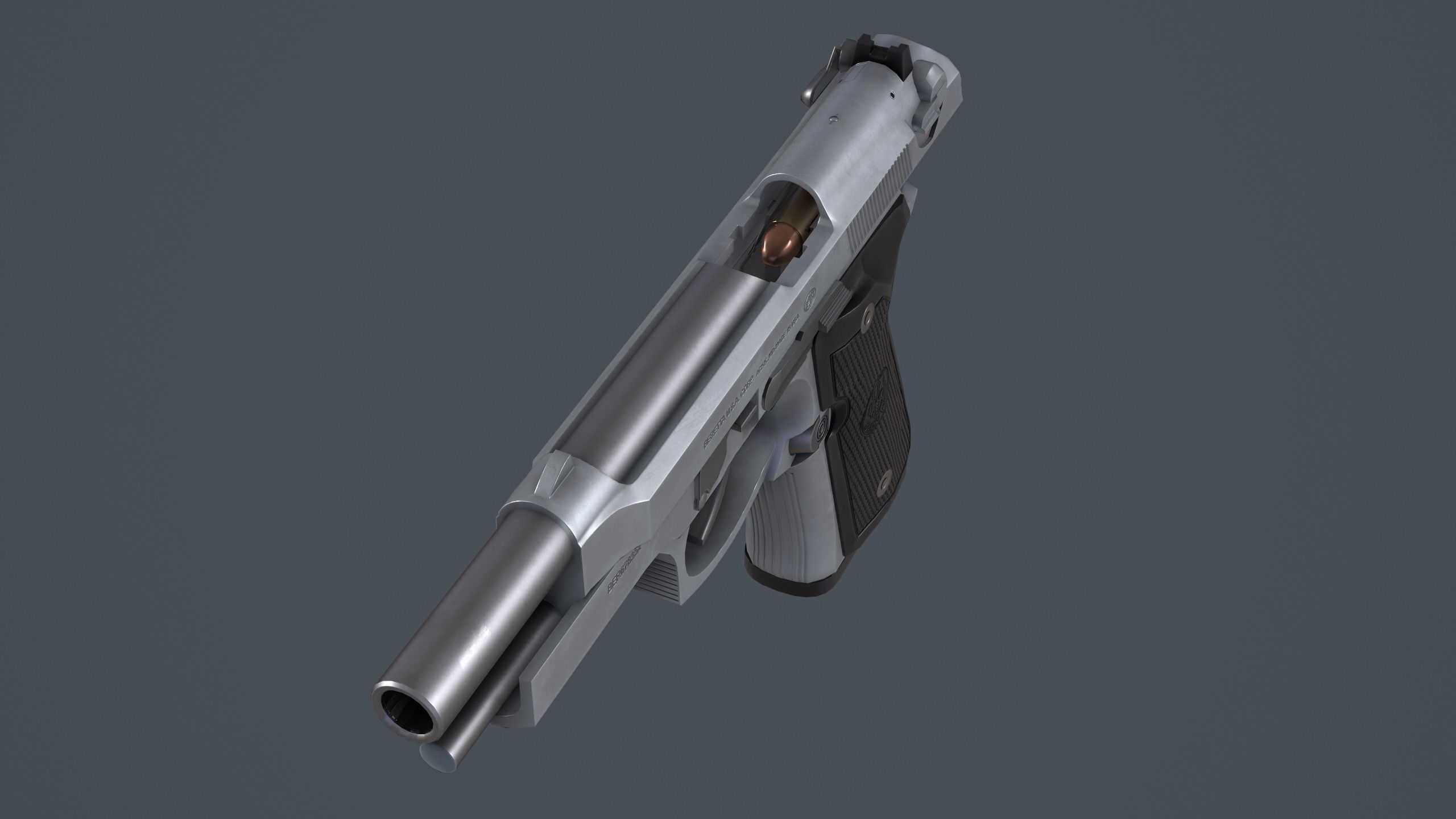 Beretta 92FS Low-poly 3D model_40