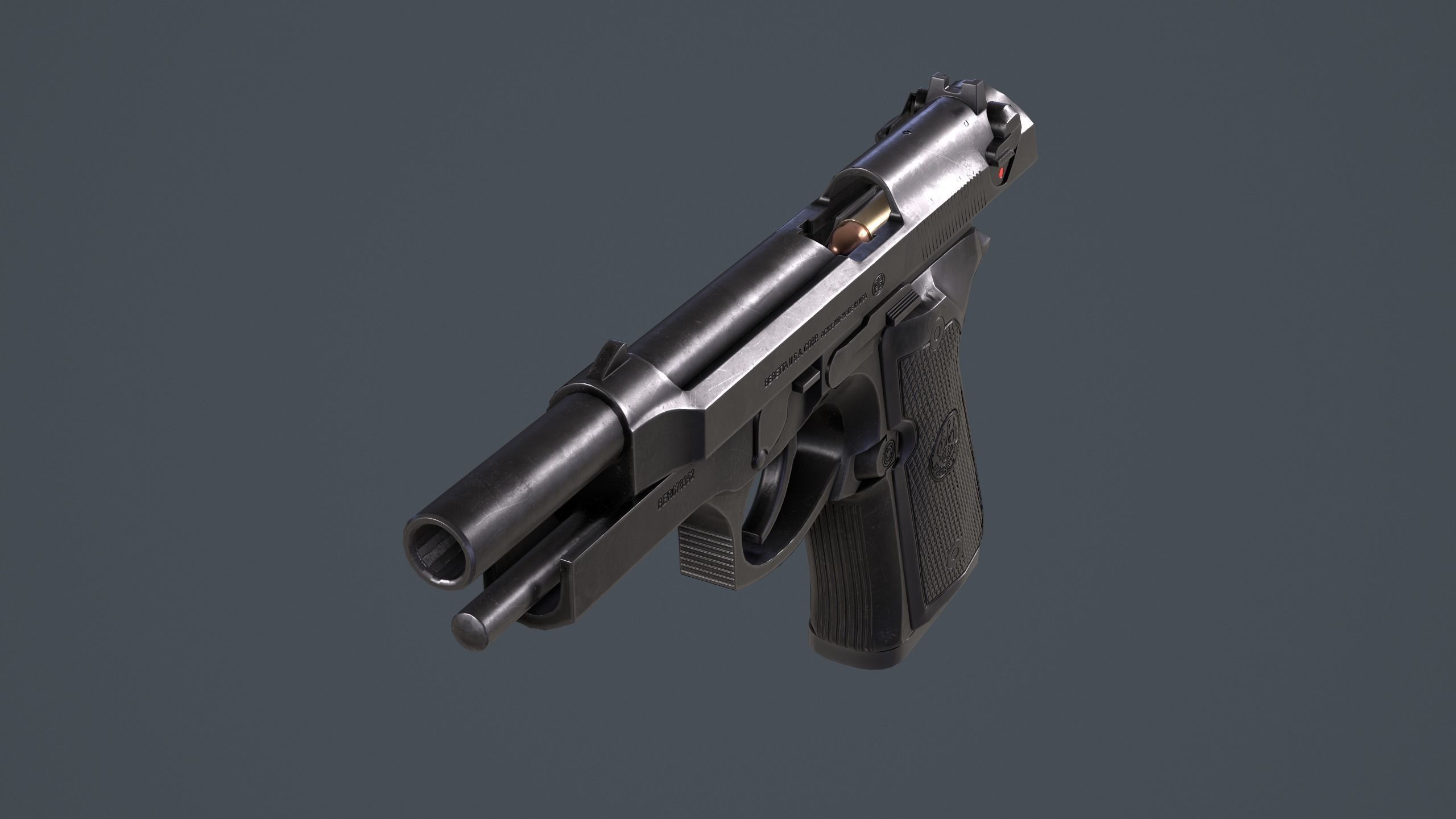 Beretta 92FS Low-poly 3D model_20