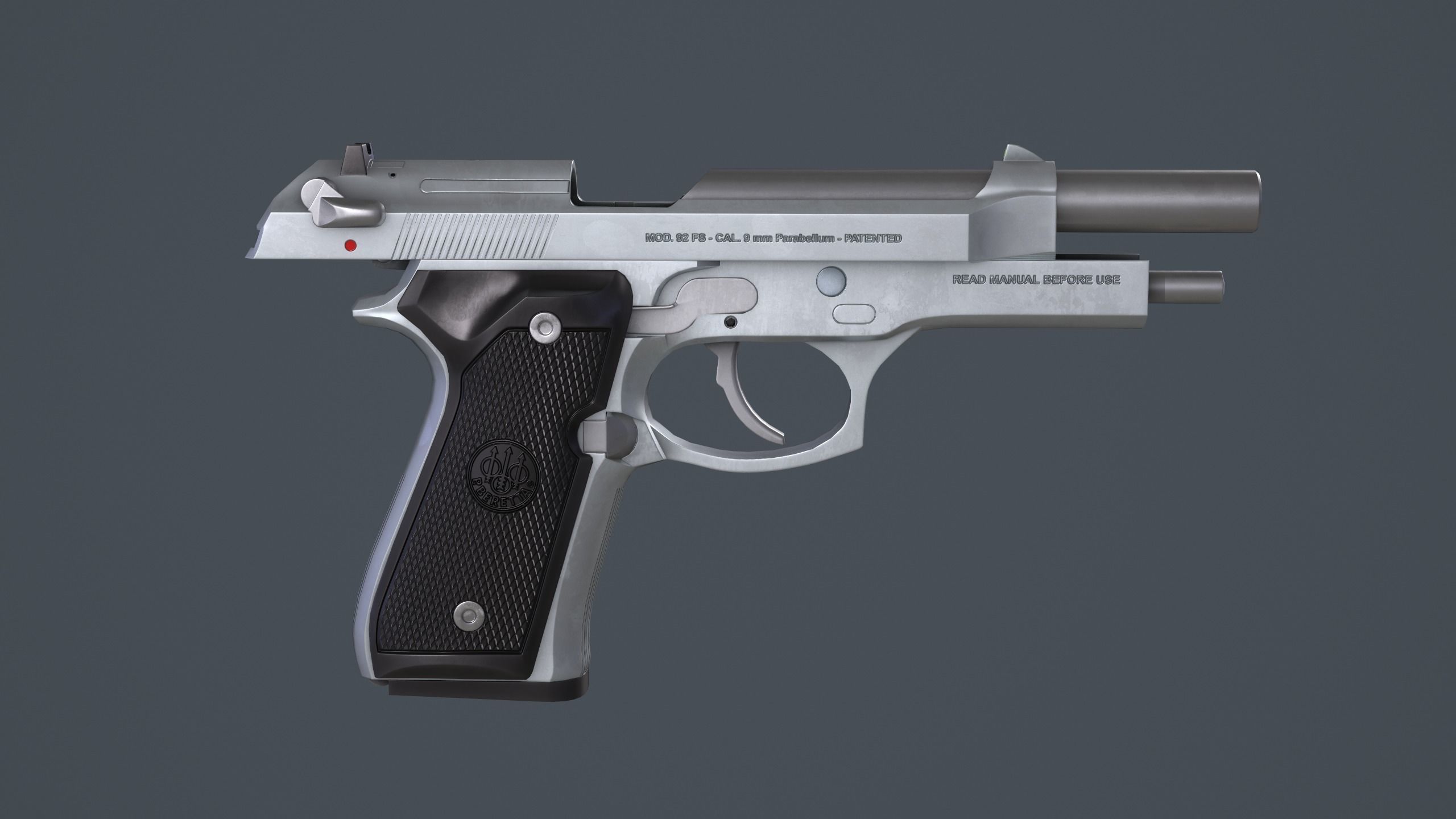 Beretta 92FS Low-poly 3D model_43