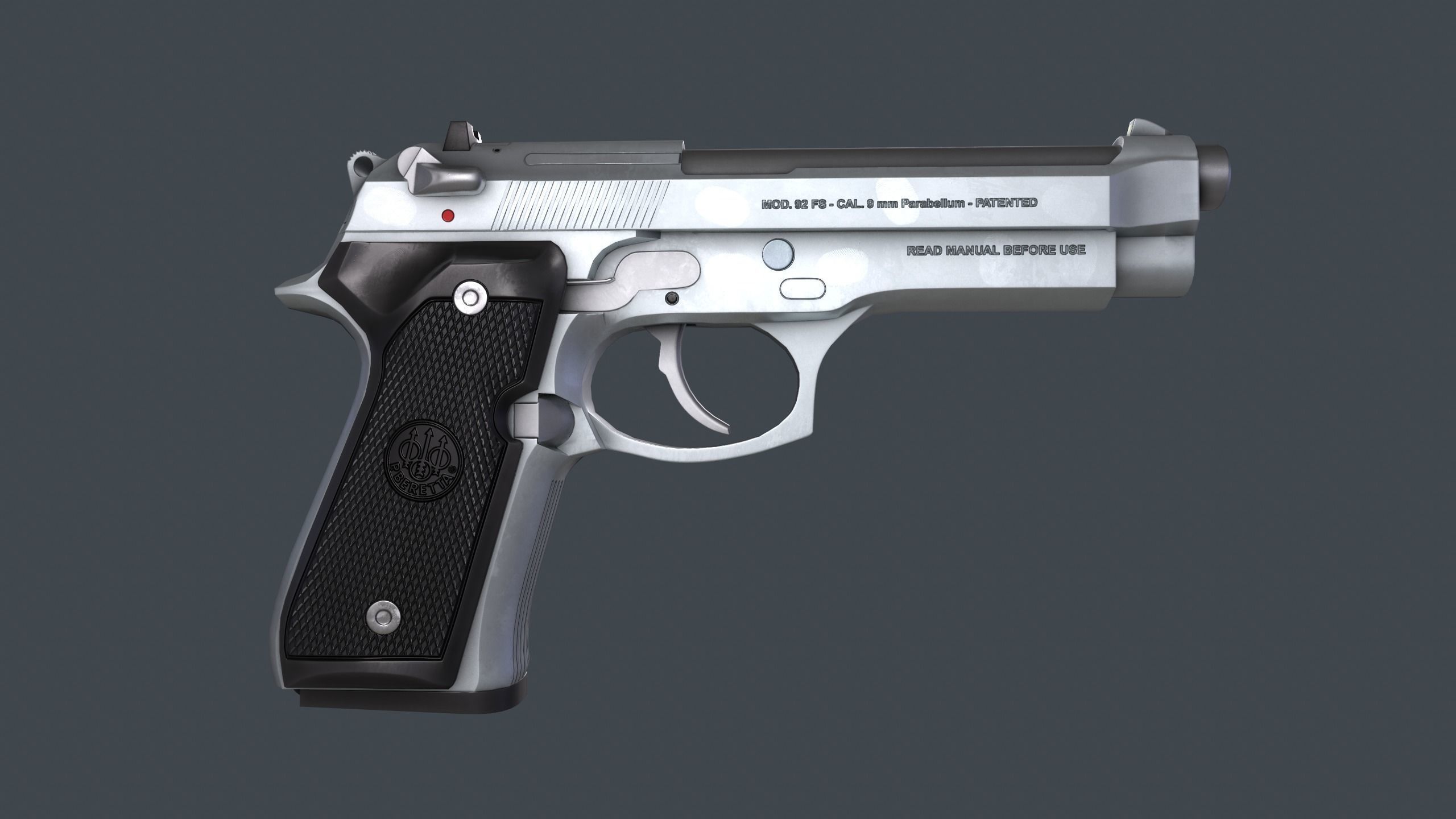 Beretta 92FS Low-poly 3D model_28