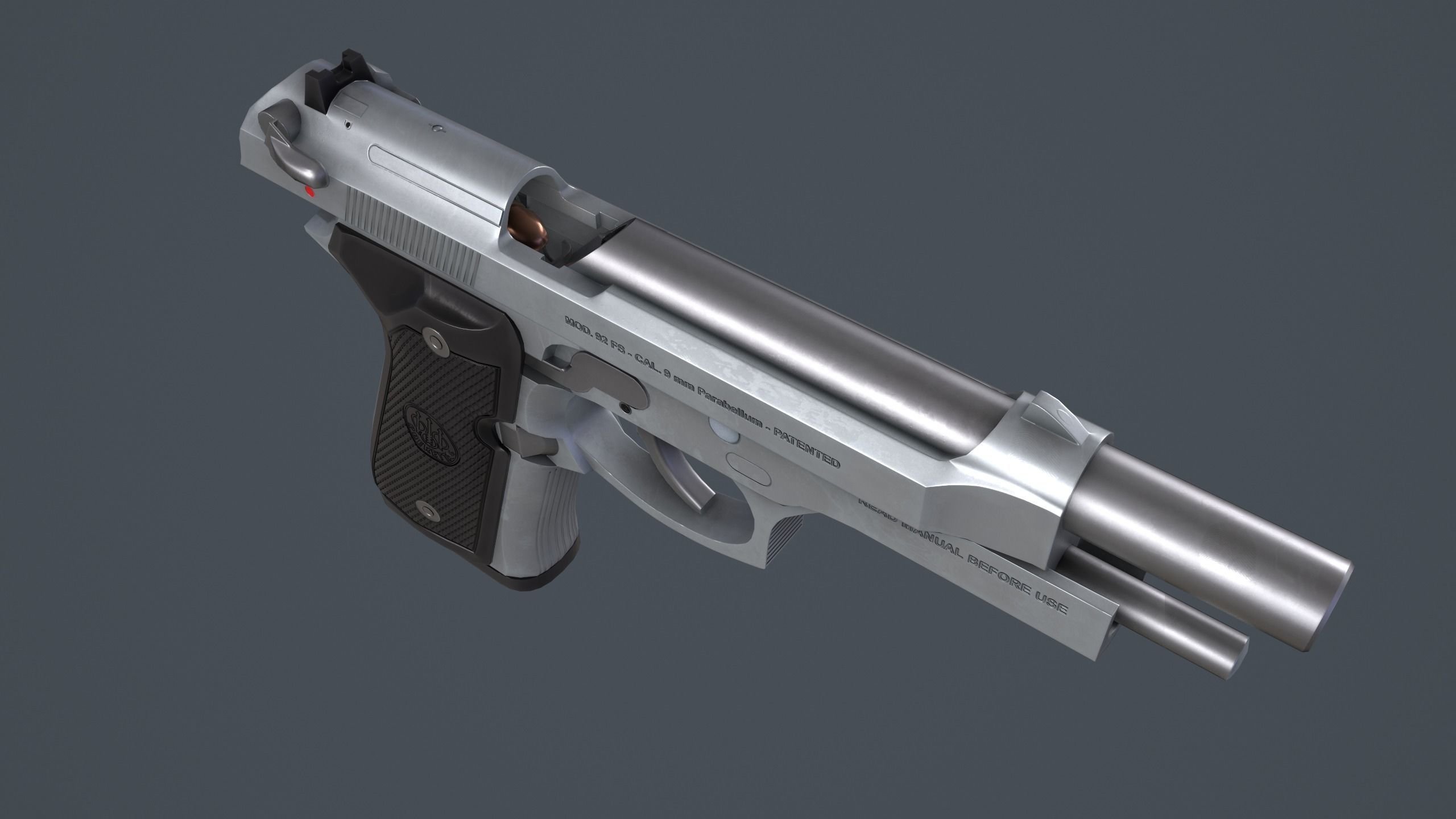 Beretta 92FS Low-poly 3D model_38