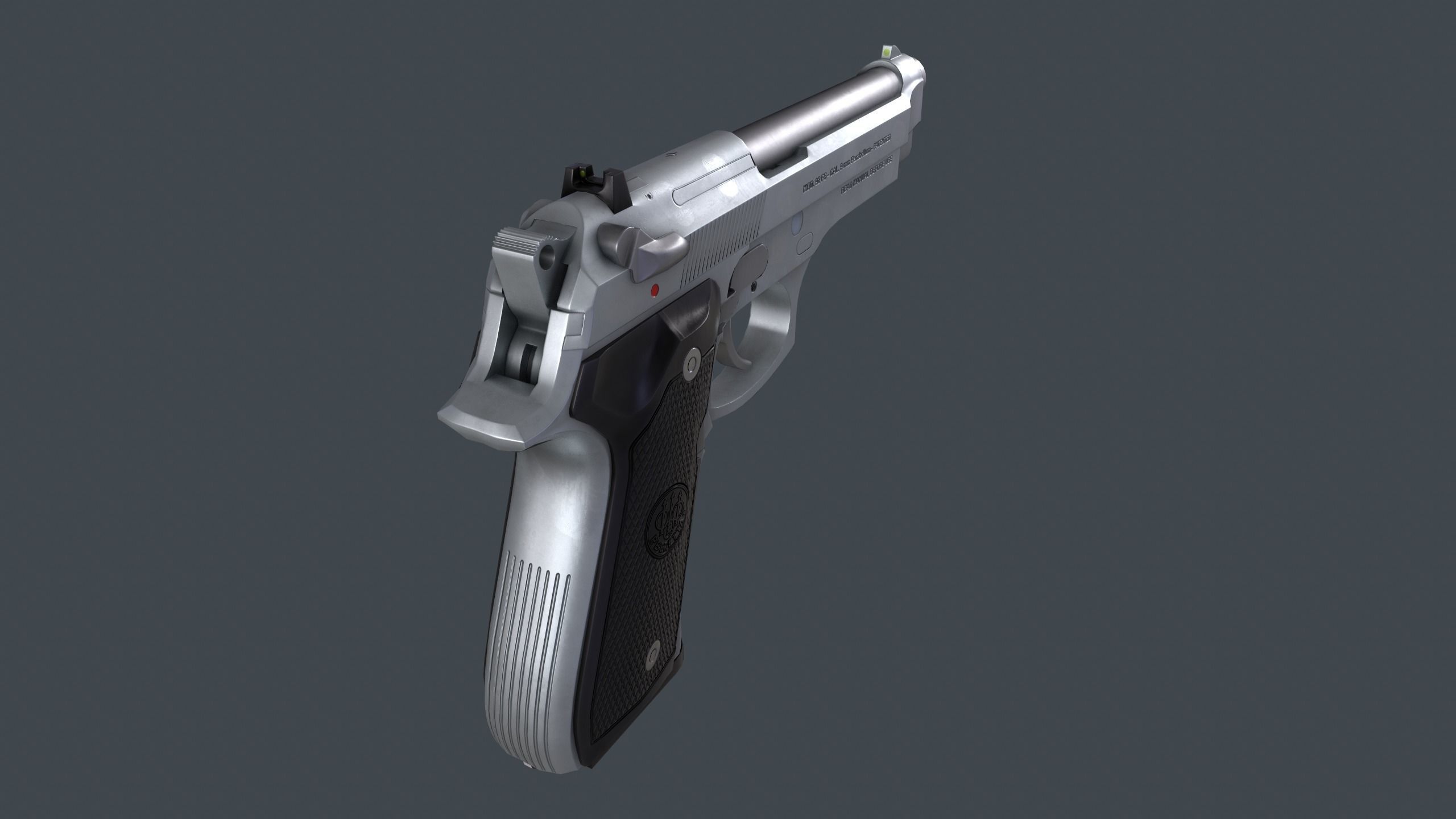 Beretta 92FS Low-poly 3D model_33