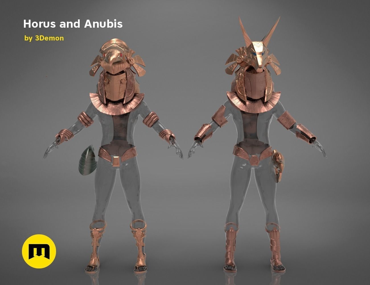 Horus and anubis Star Gate bundle 3D print model_26