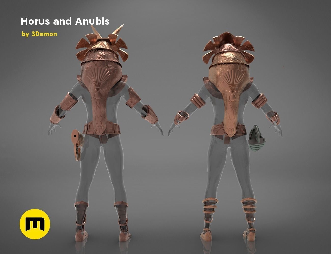 Horus and anubis Star Gate bundle 3D print model_27