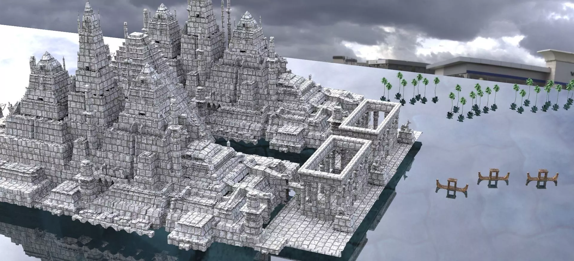 Egyptian Nile City Kit bash 2 3D model 3D model_0