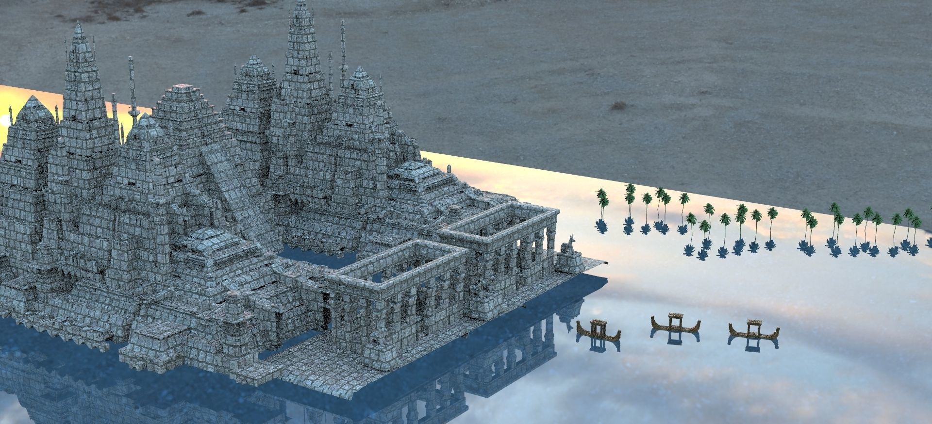 Egyptian Nile City Kit bash 2 3D model 3D model_3