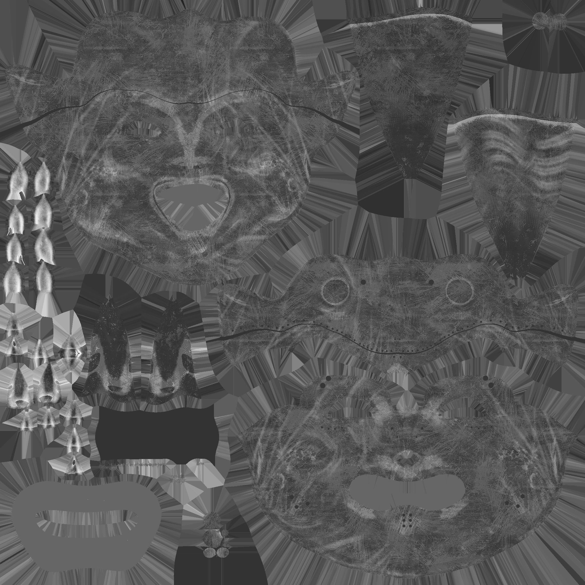 Oni Mask 08 White Red - Hannya Fantasy Character Design Low-poly 3D model_20