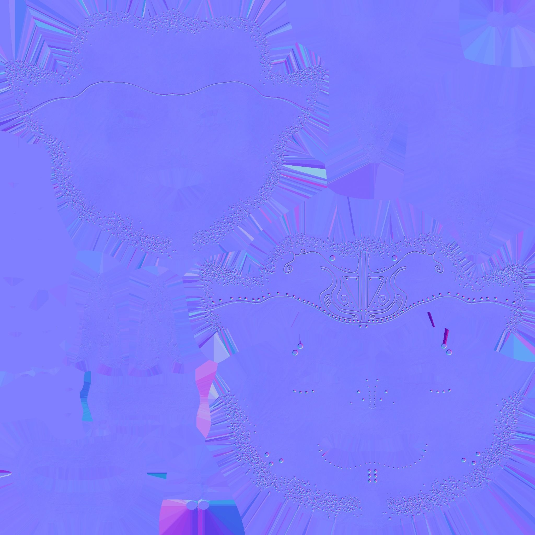 Oni Mask 08 White Red - Hannya Fantasy Character Design Low-poly 3D model_19