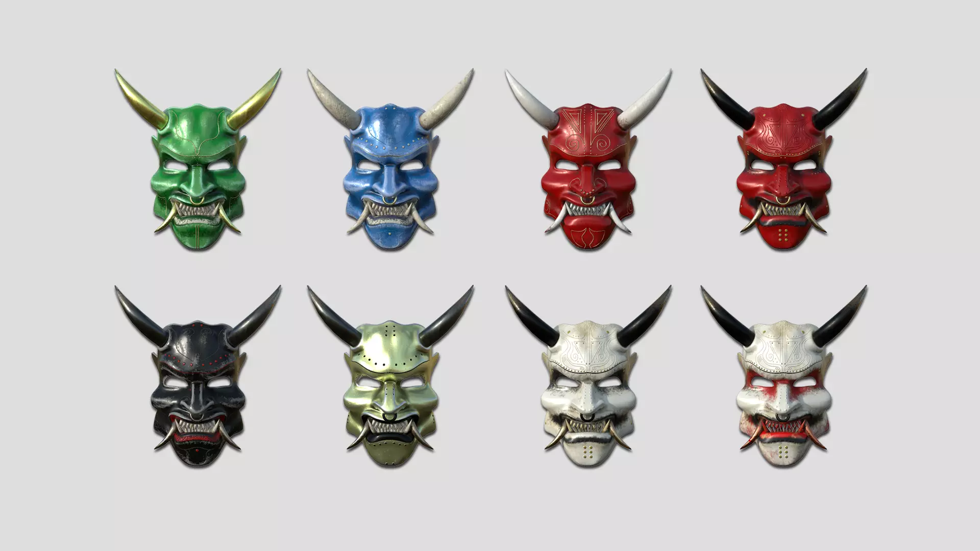 08 Oni Mask Collection - Hannya Fantasy Character Design _0