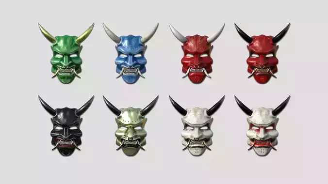 08 Oni Mask Collection - Hannya Fantasy Character Design 