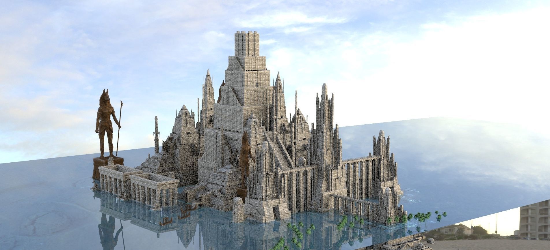 Egyptian Nile City Kit bash 3 3D model 3D model_1