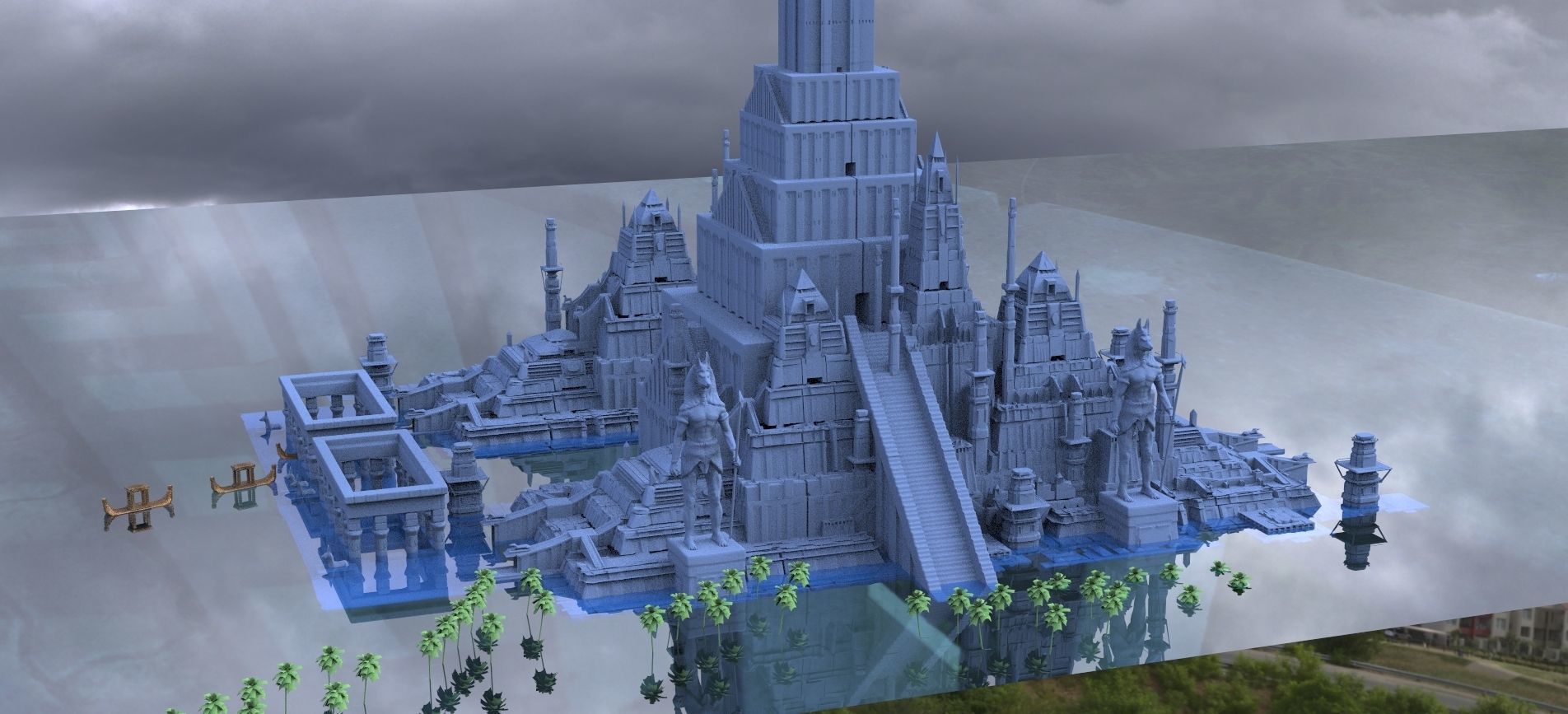 Egyptian Nile City Kit bash 3 3D model 3D model_2