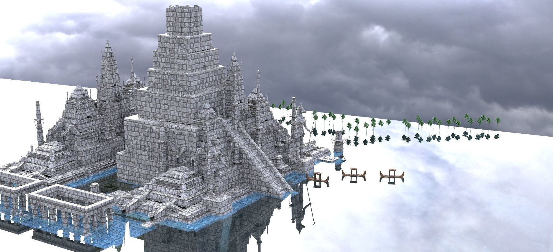 Egyptian Nile City Kit bash 3 3D model 3D model_3