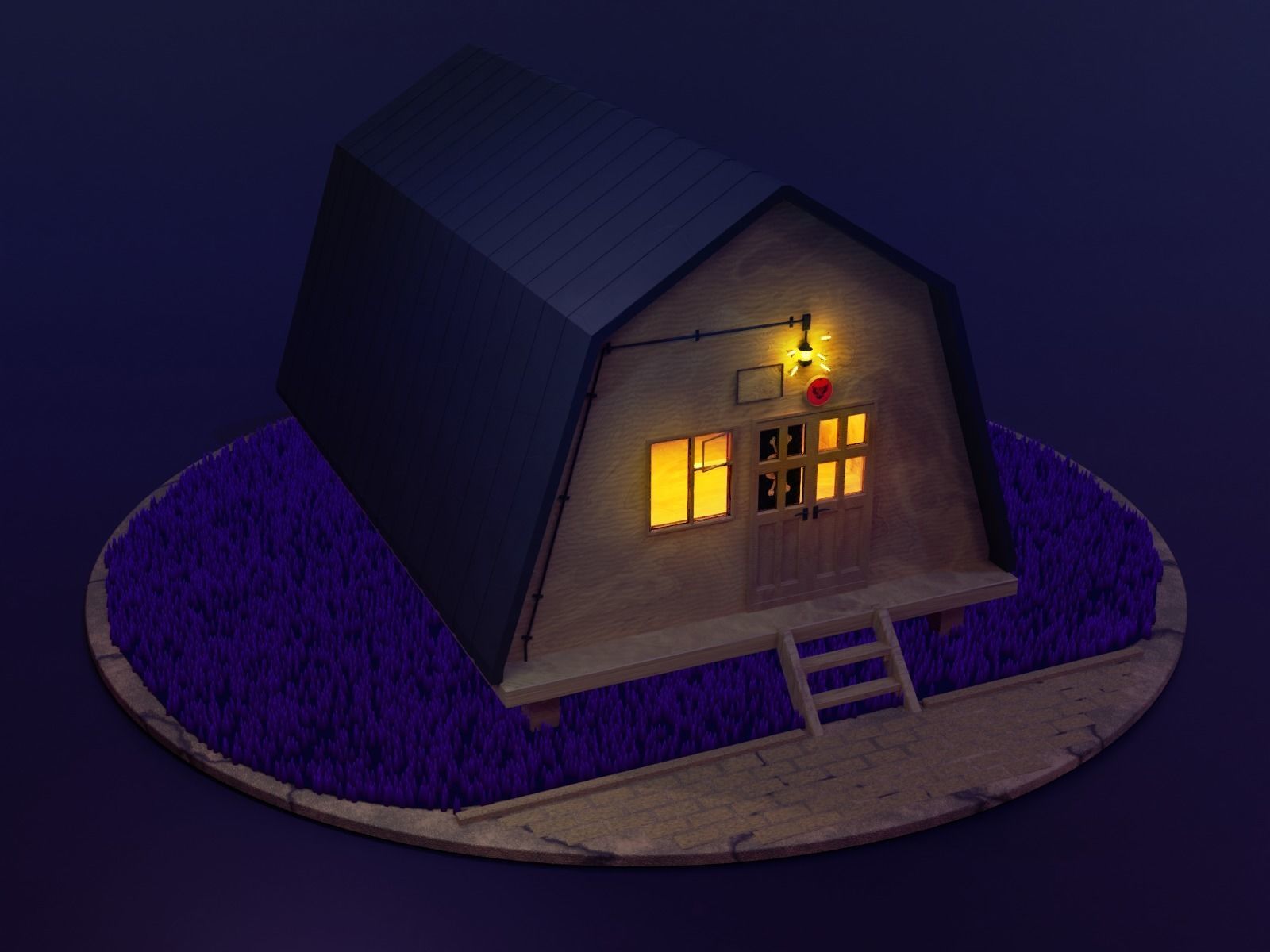 Summer pioneer house from Everlasting Summer Low-poly 3D model_1