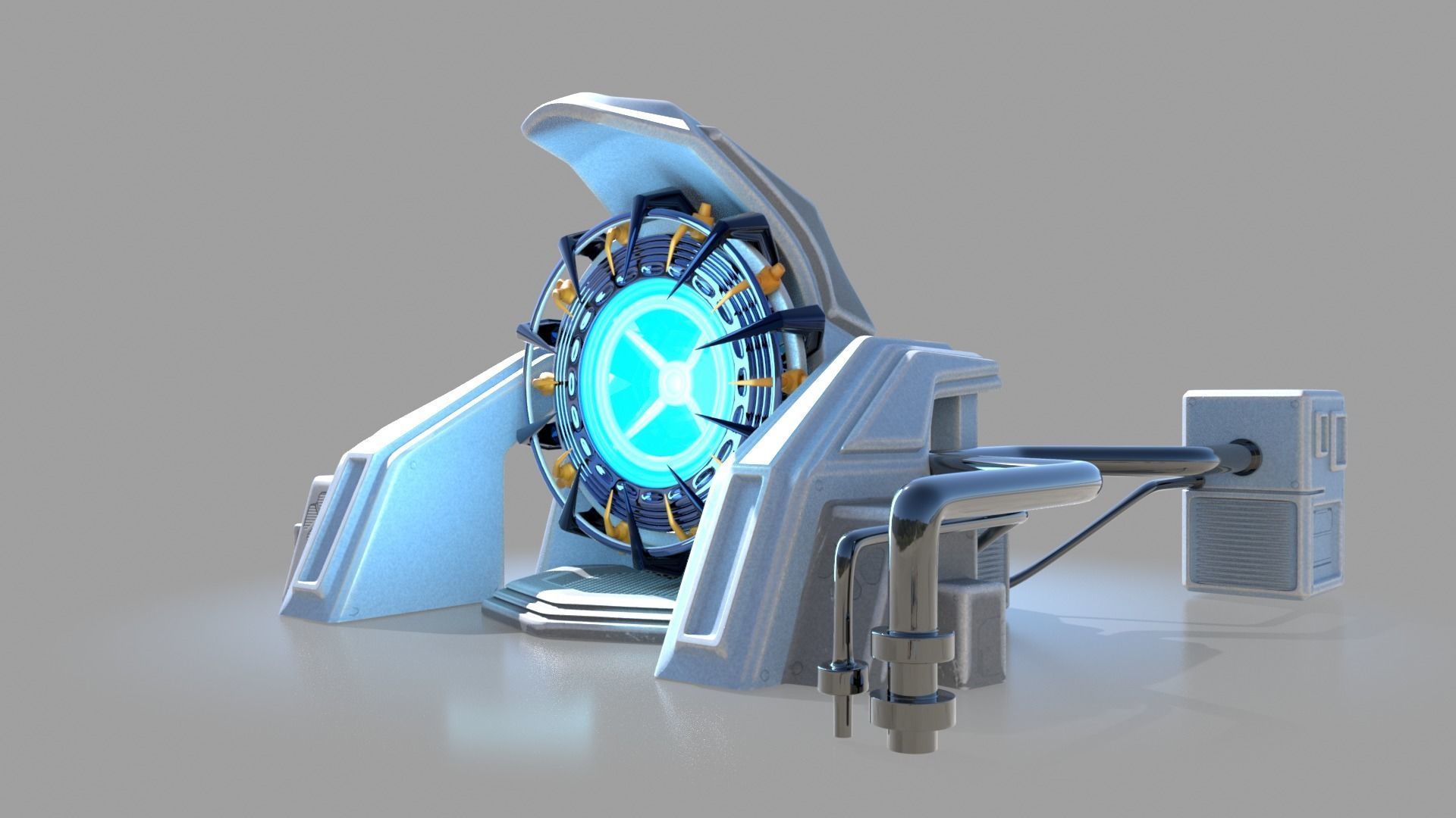 Sci fi portal 3D model_7