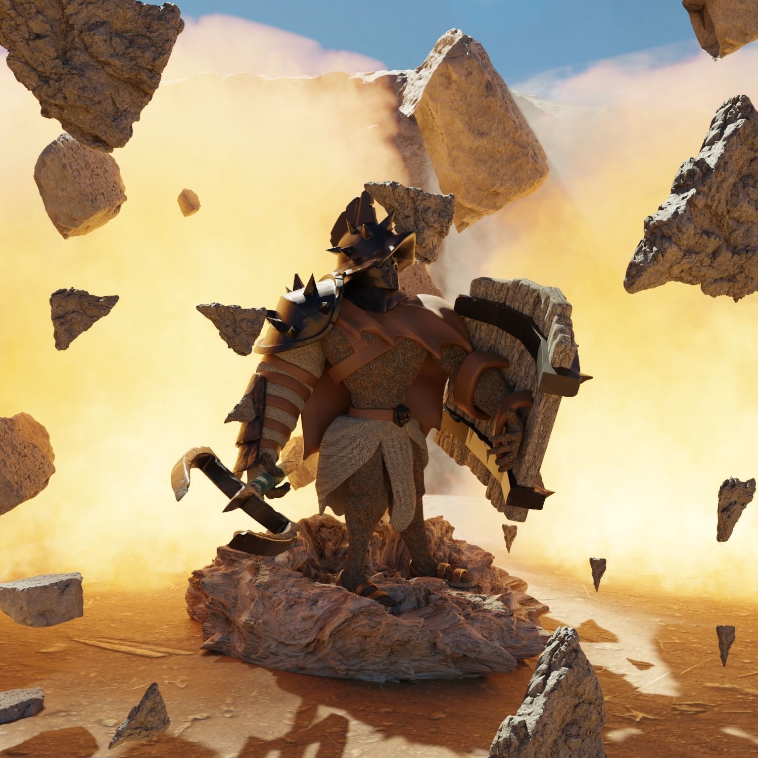 Reptilian Gladiator Free 3D model_3