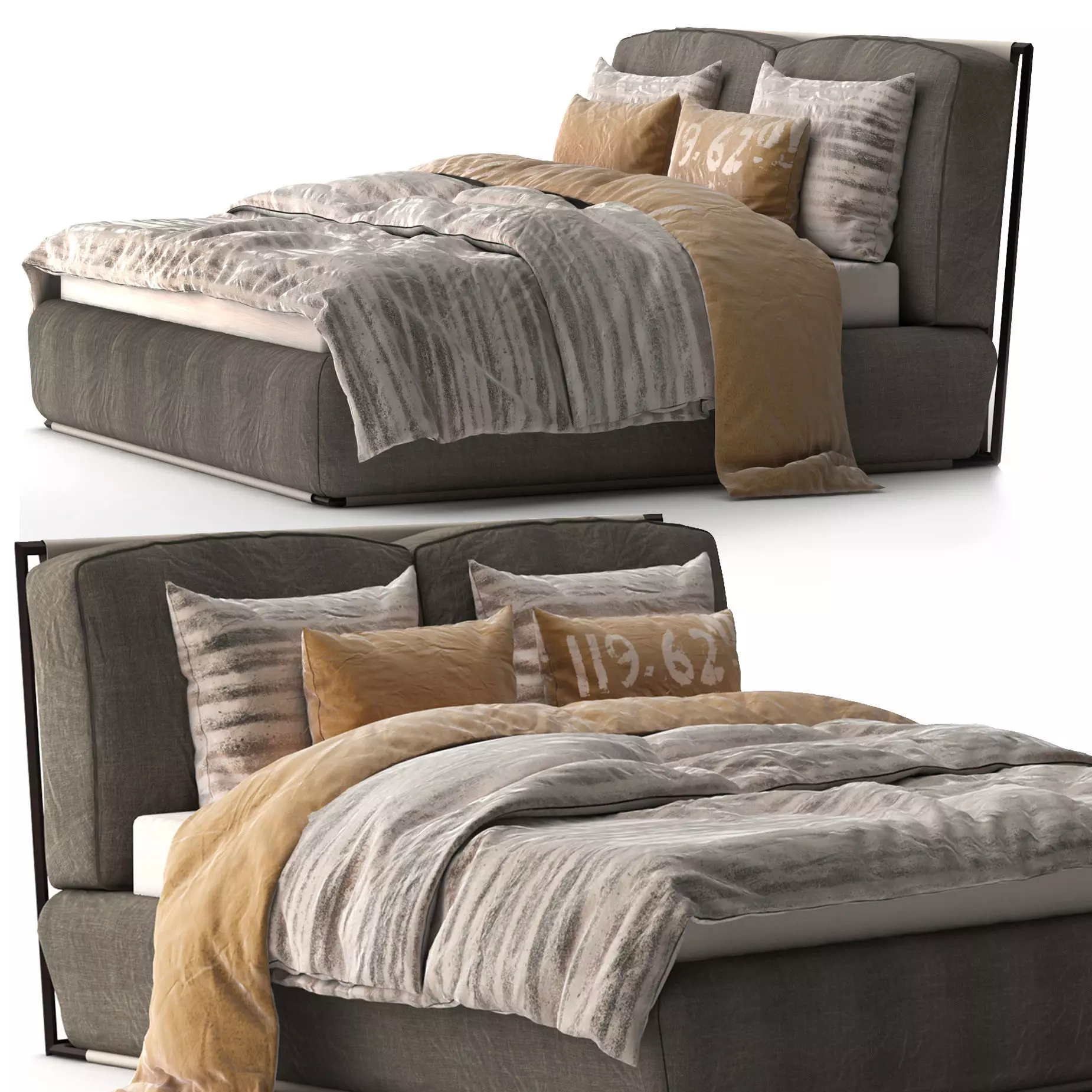 Comfortable and sport bed set27 3D model