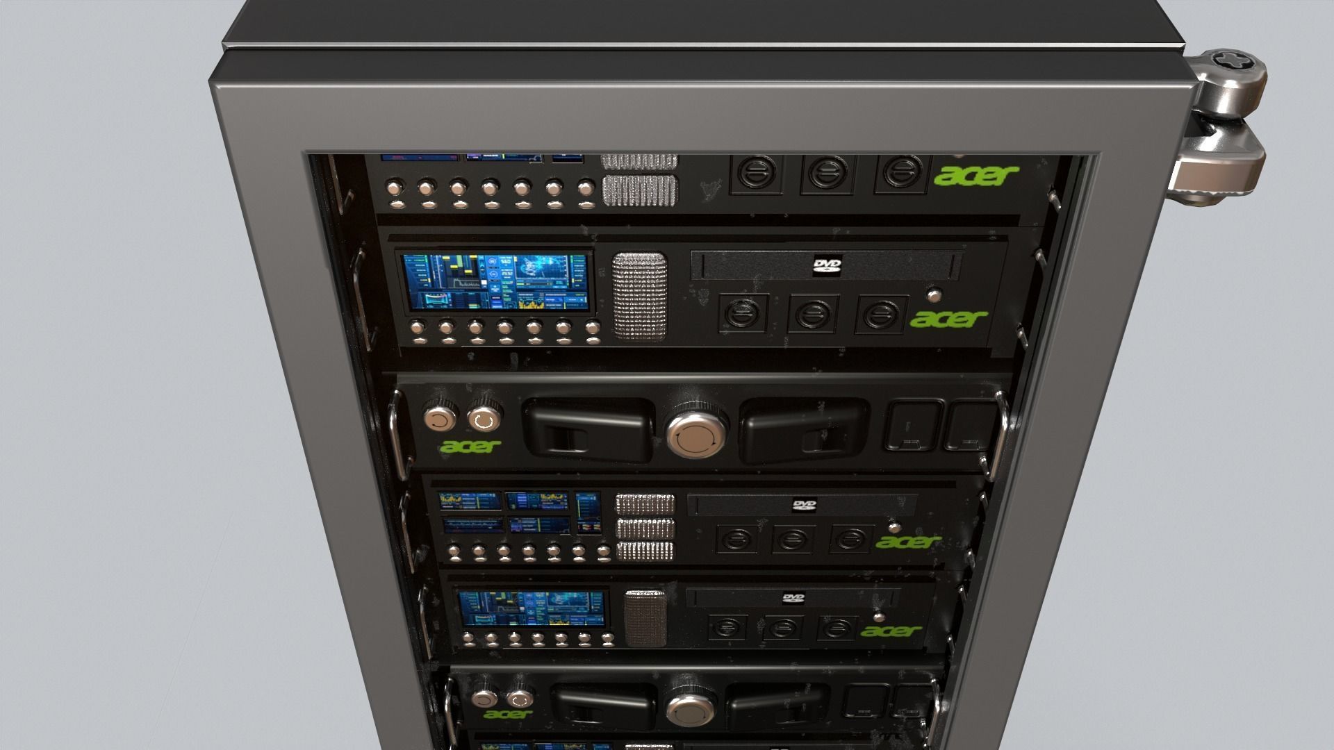 Sci Fi Server Computer Low-poly 3D model_12