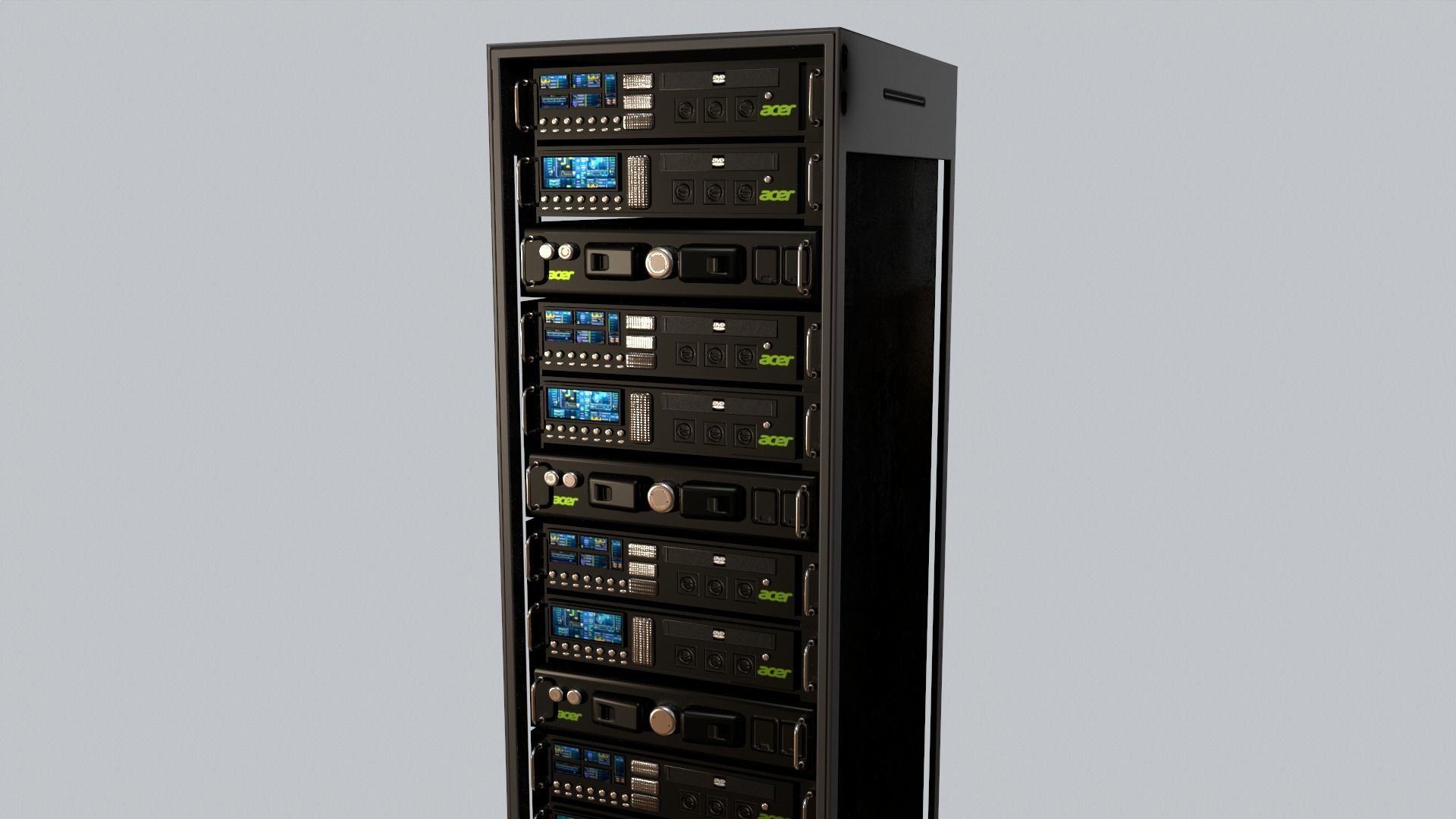 Sci Fi Server Computer Low-poly 3D model_17