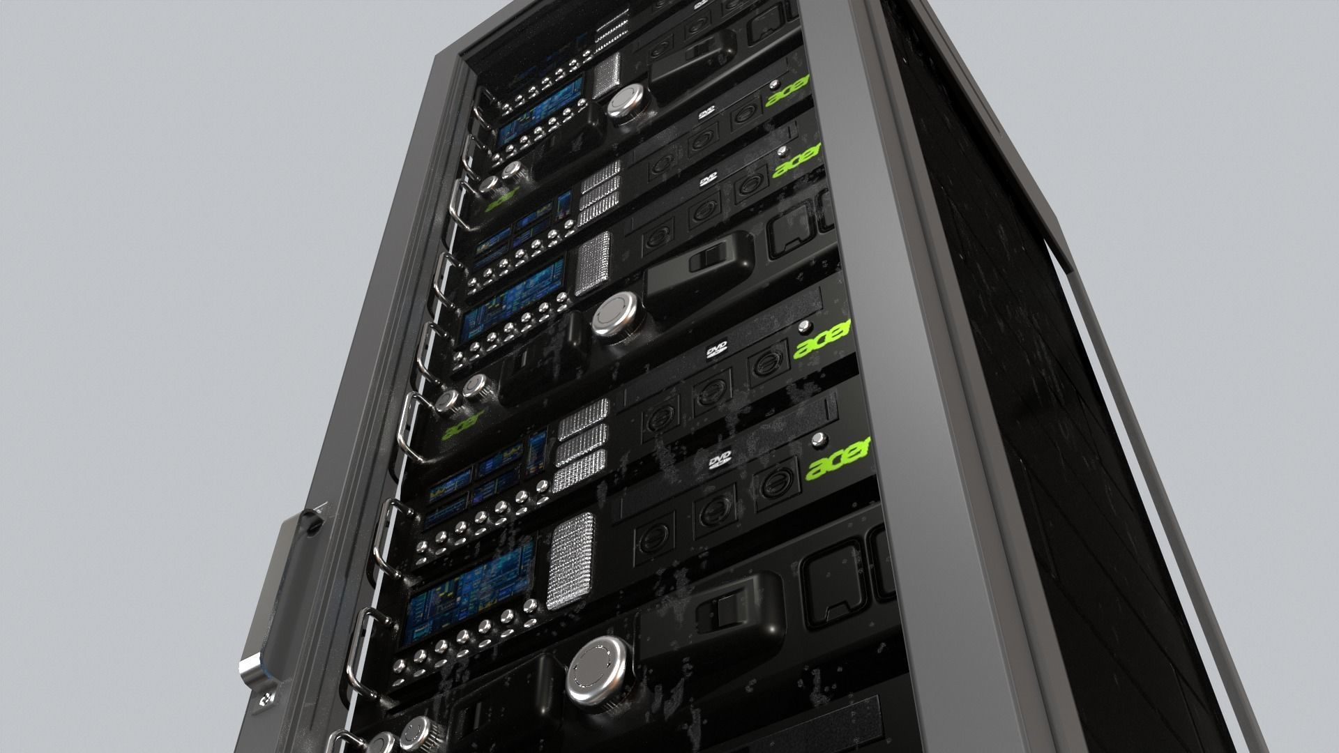 Sci Fi Server Computer Low-poly 3D model_14