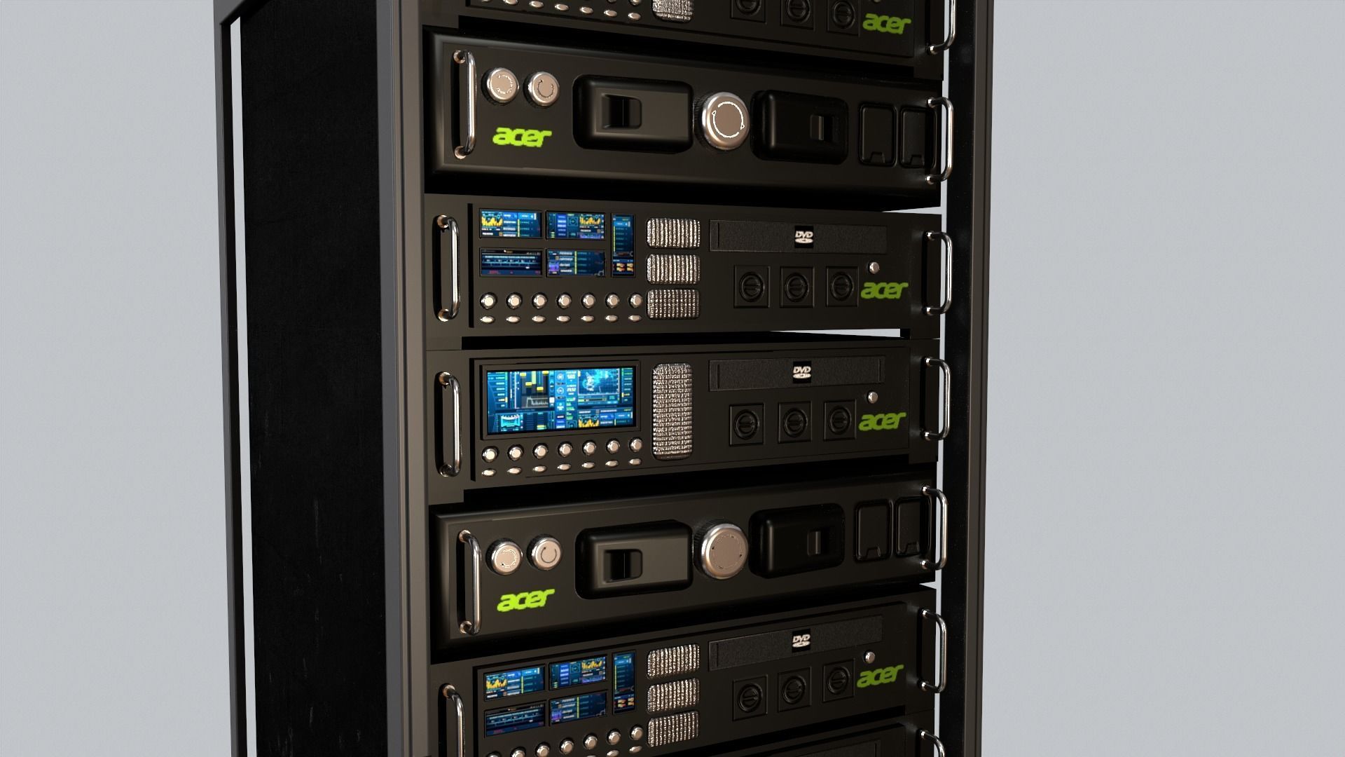 Sci Fi Server Computer Low-poly 3D model_2