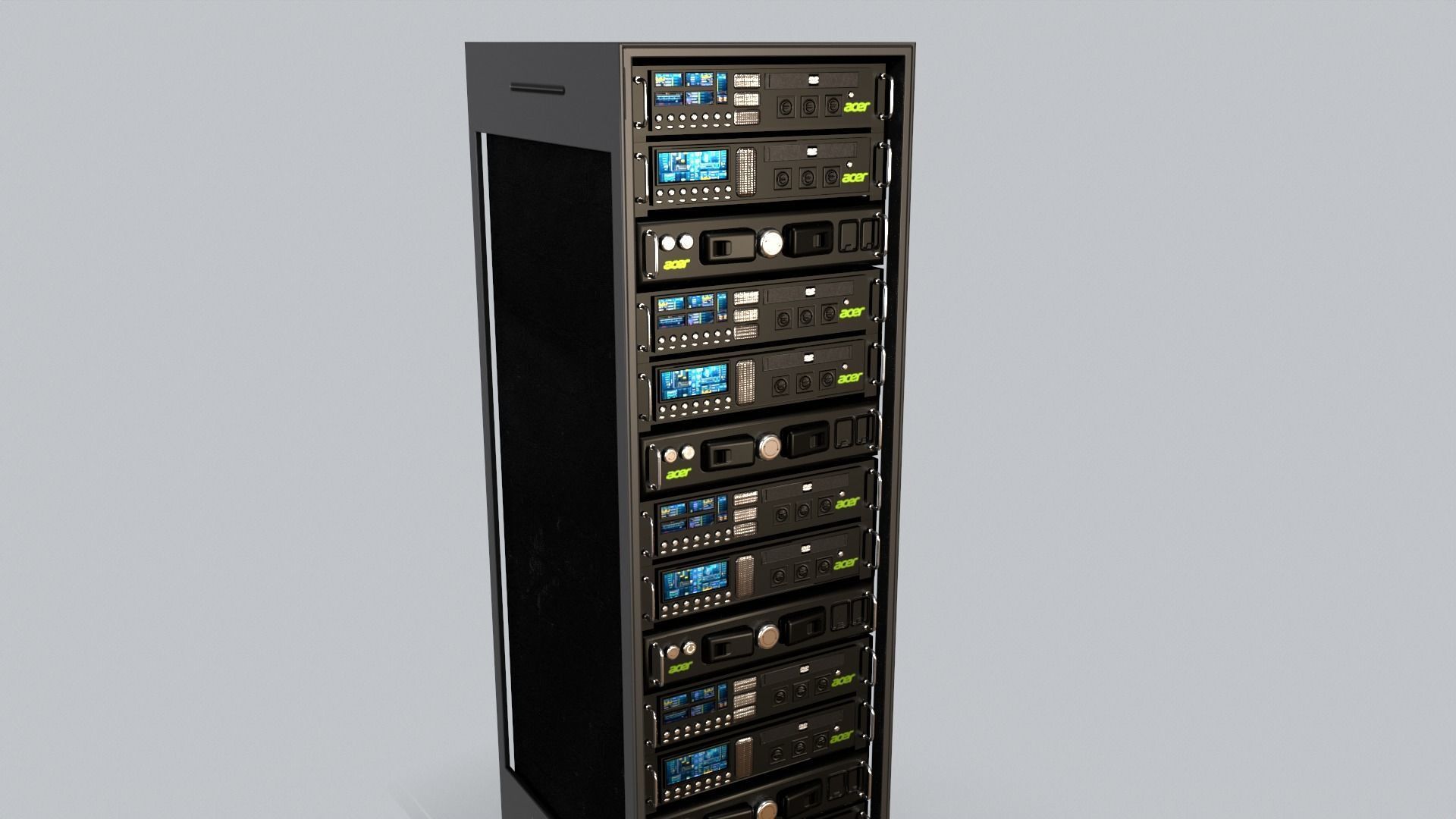 Sci Fi Server Computer Low-poly 3D model_16