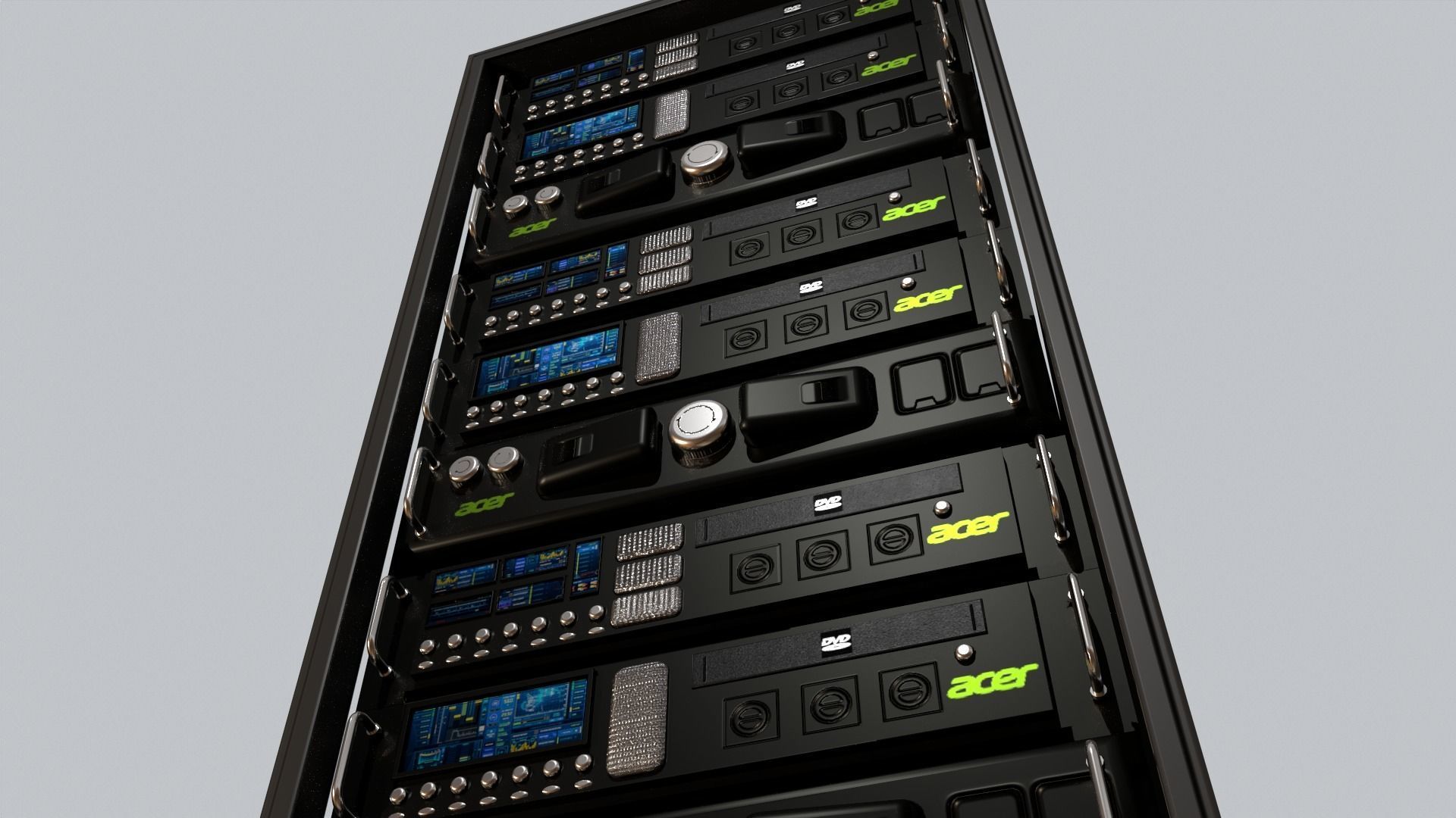 Sci Fi Server Computer Low-poly 3D model_15