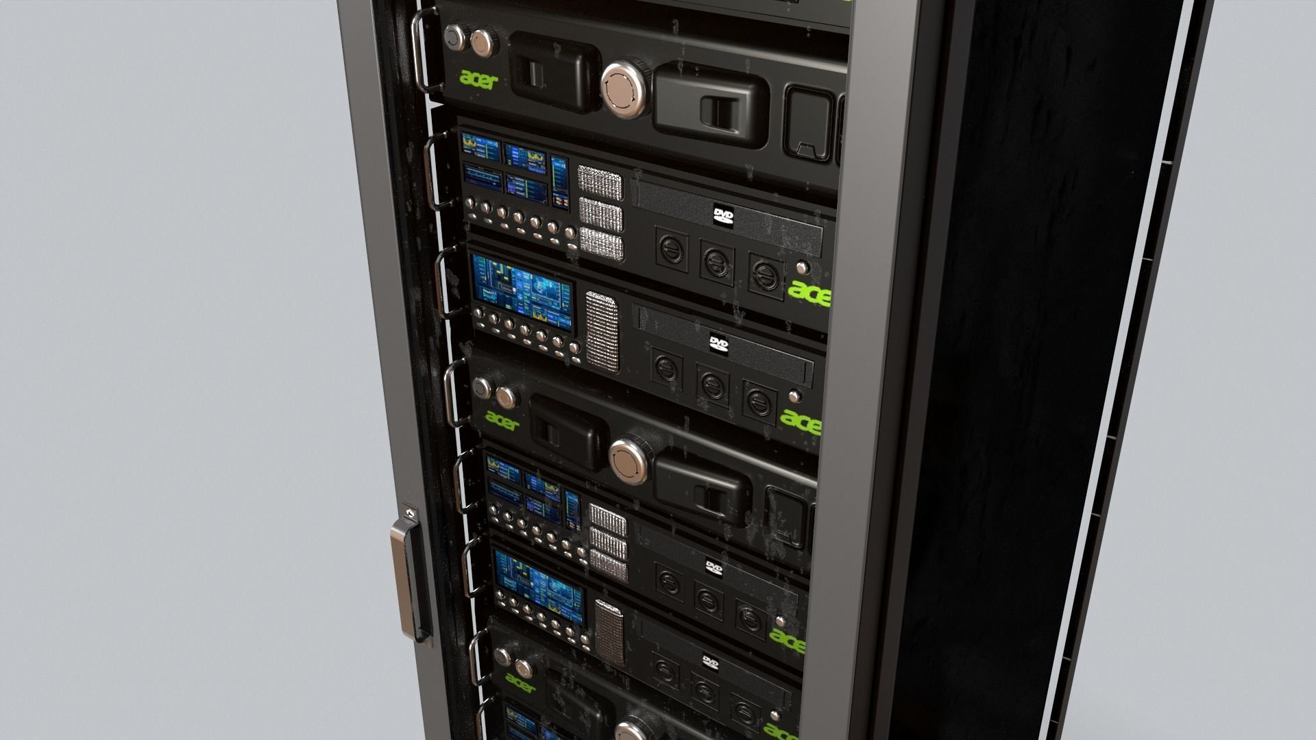 Sci Fi Server Computer Low-poly 3D model_11