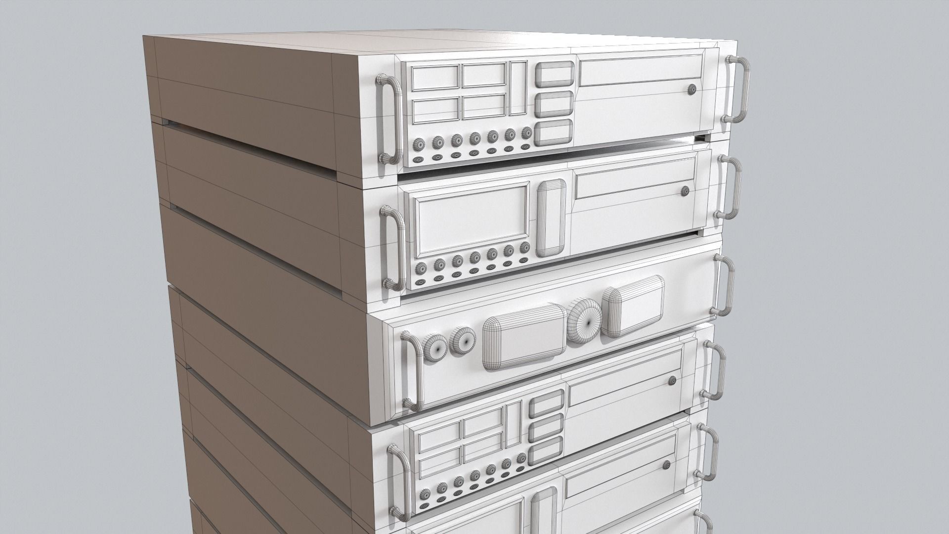 Sci Fi Server Computer Low-poly 3D model_27