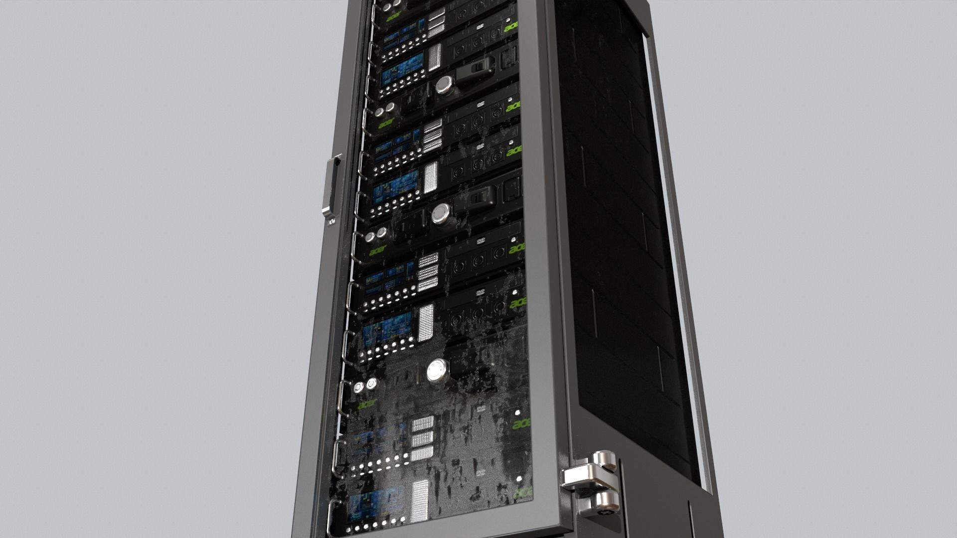 Sci Fi Server Computer Low-poly 3D model_10