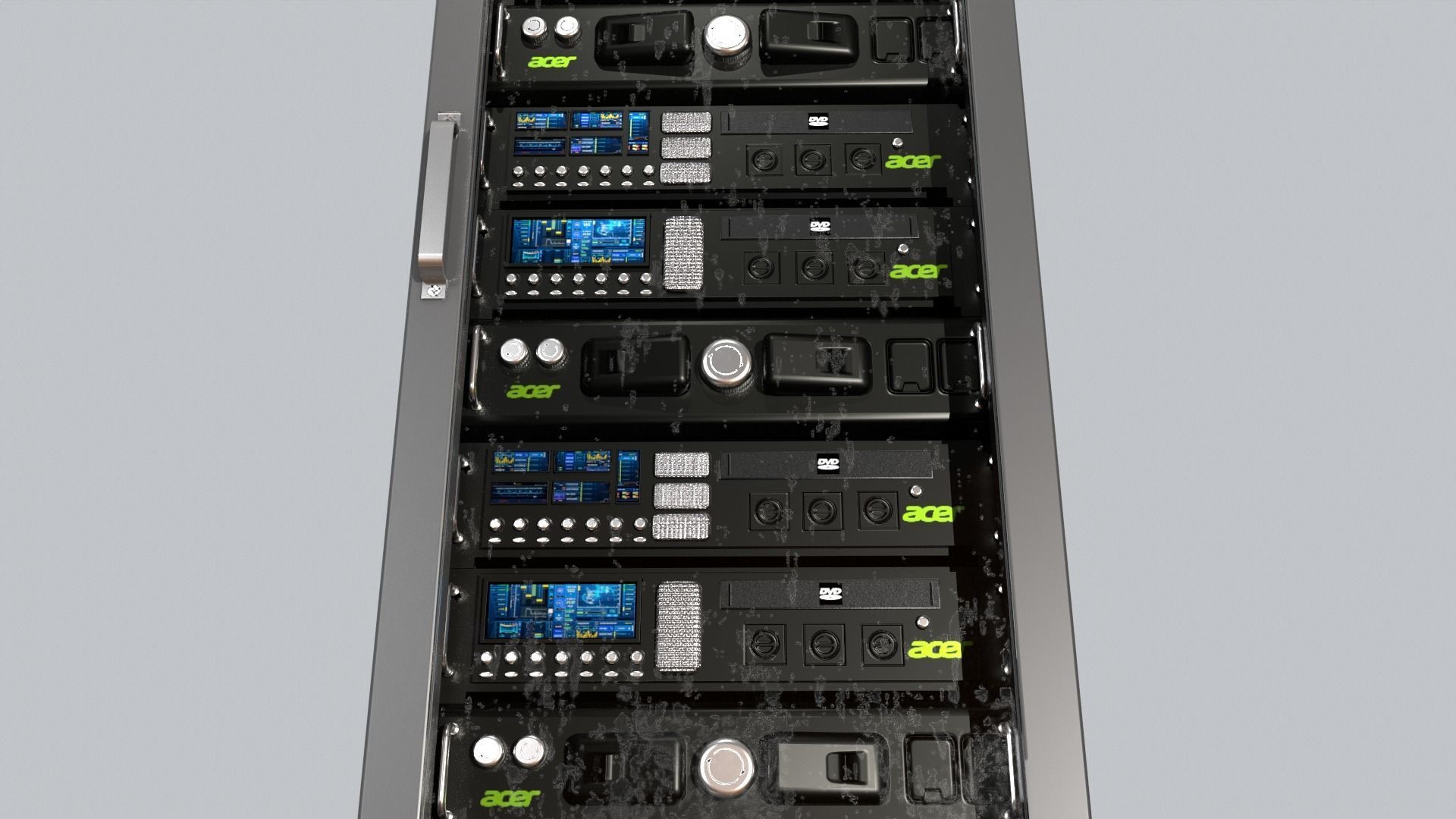 Sci Fi Server Computer Low-poly 3D model_3