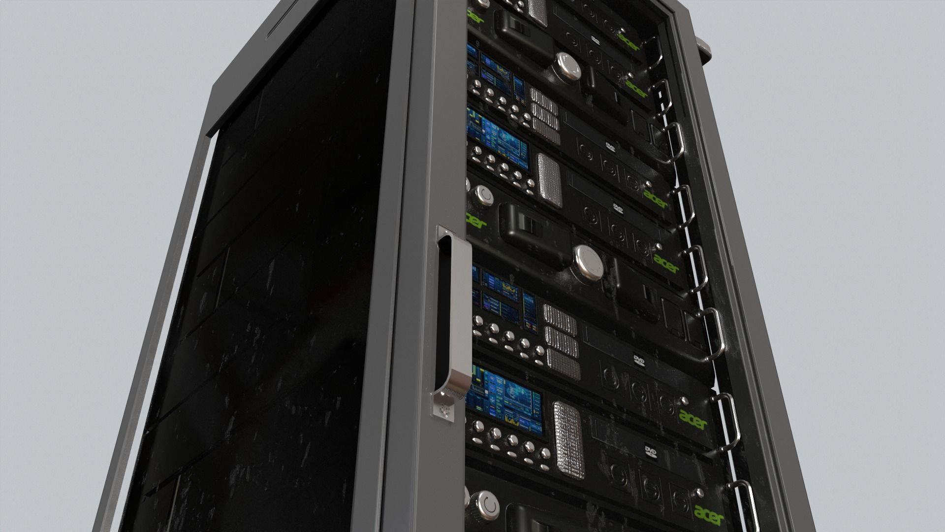 Sci Fi Server Computer Low-poly 3D model_13