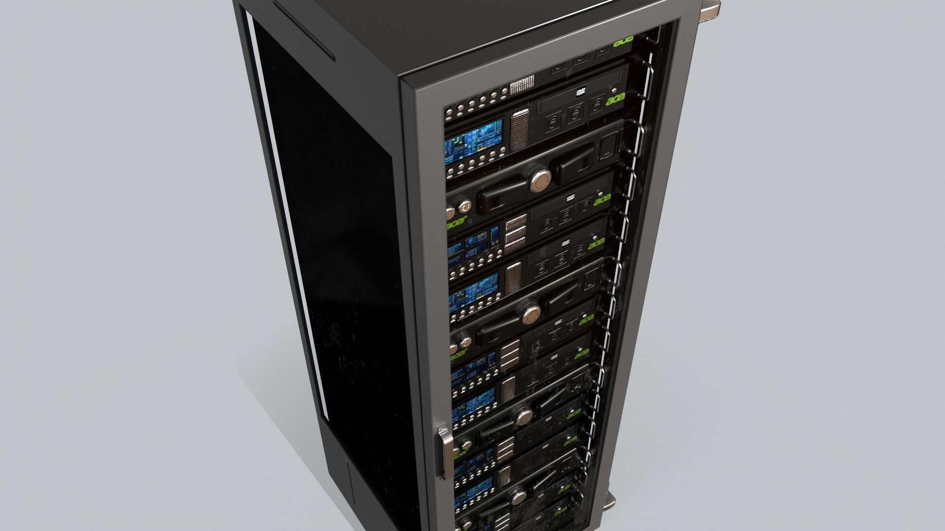 Sci Fi Server Computer Low-poly 3D model_9