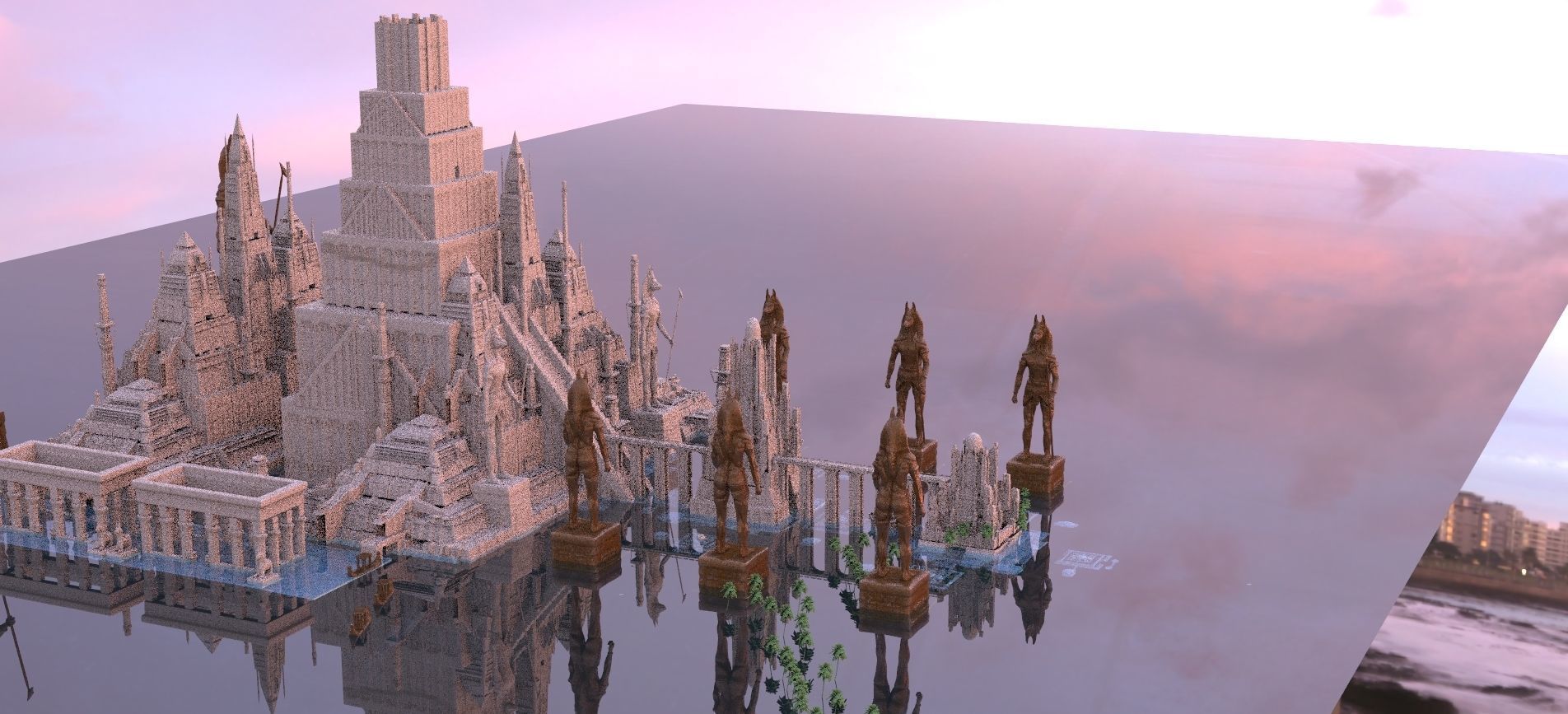 Ancient Egypt Anubis temple Kit bash 3D model_1