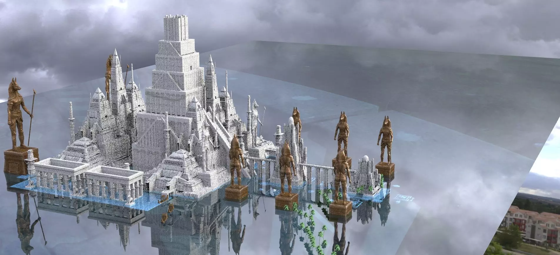 Ancient Egypt Anubis temple Kit bash 3D model_0