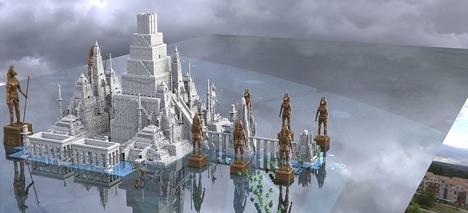 Ancient Egypt Anubis temple Kit bash 3D model