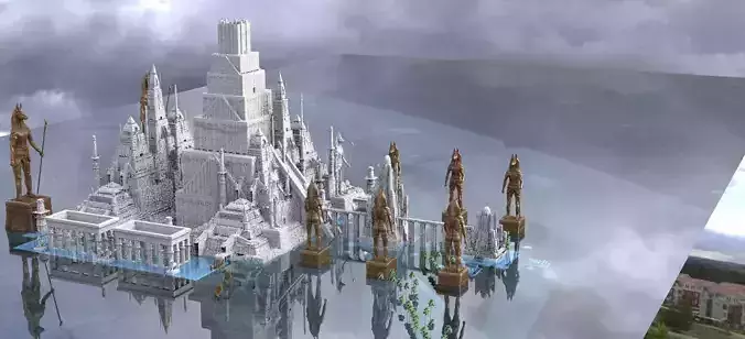 Ancient Egypt Anubis temple Kit bash 3D model