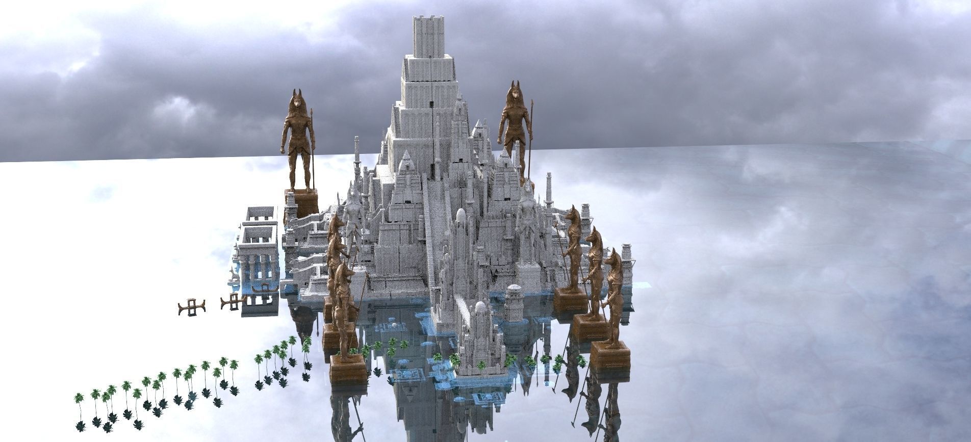 Ancient Egypt Anubis temple Kit bash 3D model_4