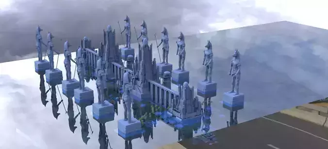 Anubis Temple Archway gate bridge 3D model