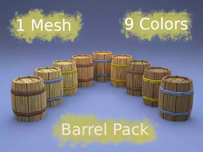 Stylized wooden barrel pack