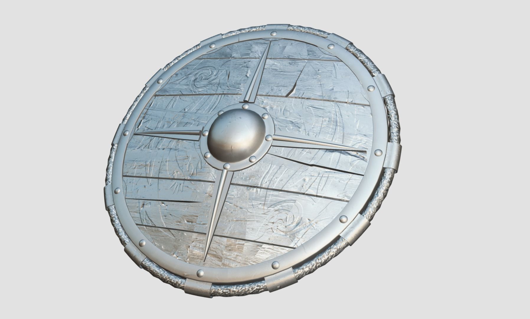 Viking Raven Shield Low-poly 3D model_9