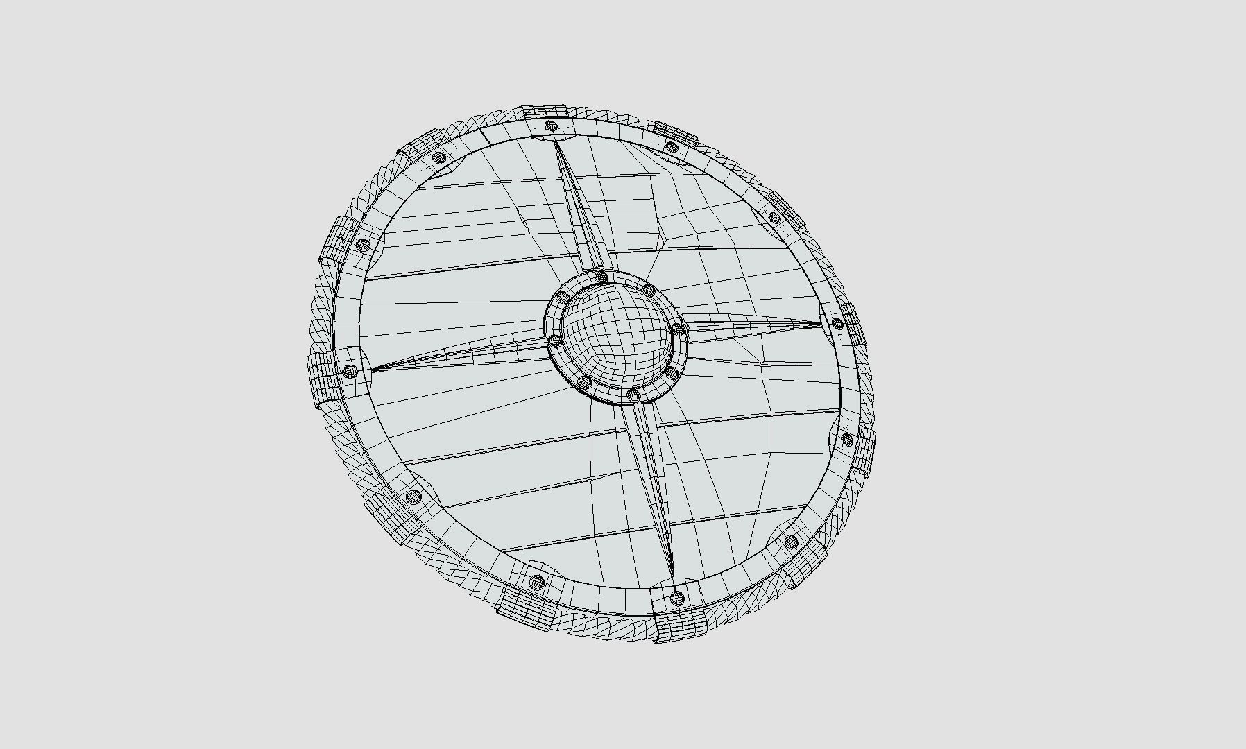 Viking Raven Shield Low-poly 3D model_14