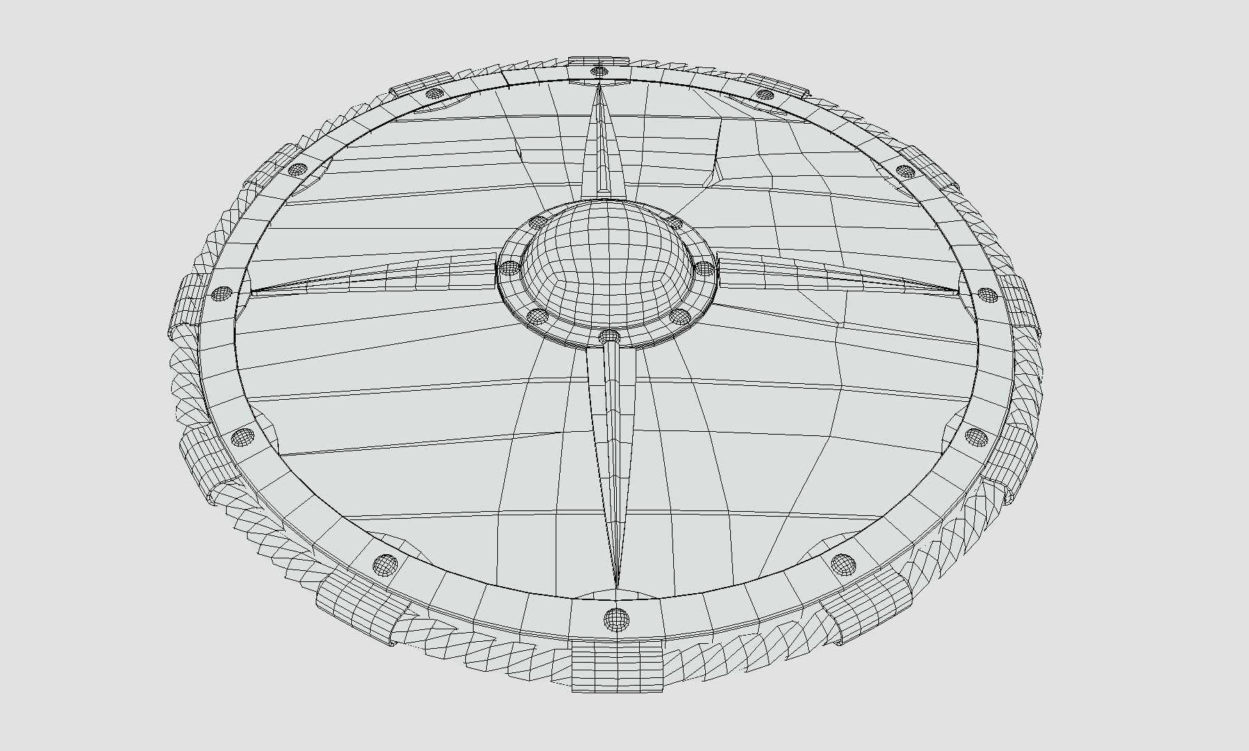 Viking Raven Shield Low-poly 3D model_20