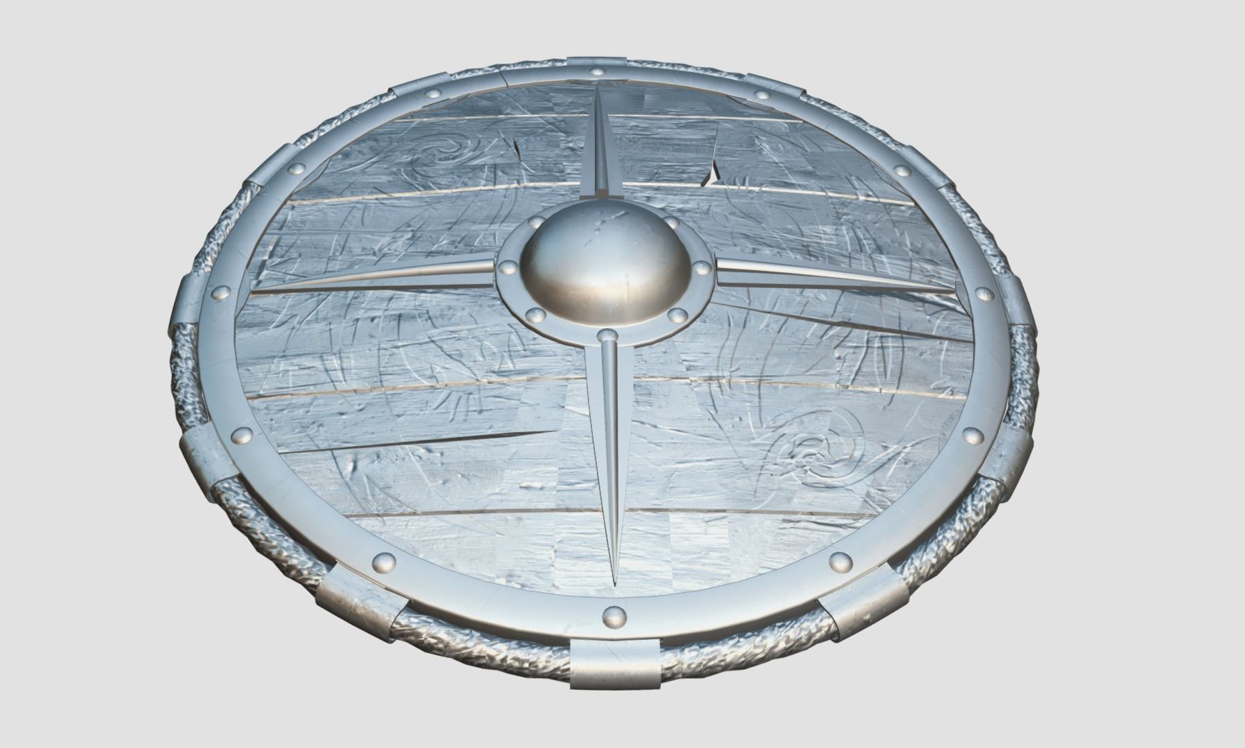 Viking Raven Shield Low-poly 3D model_12