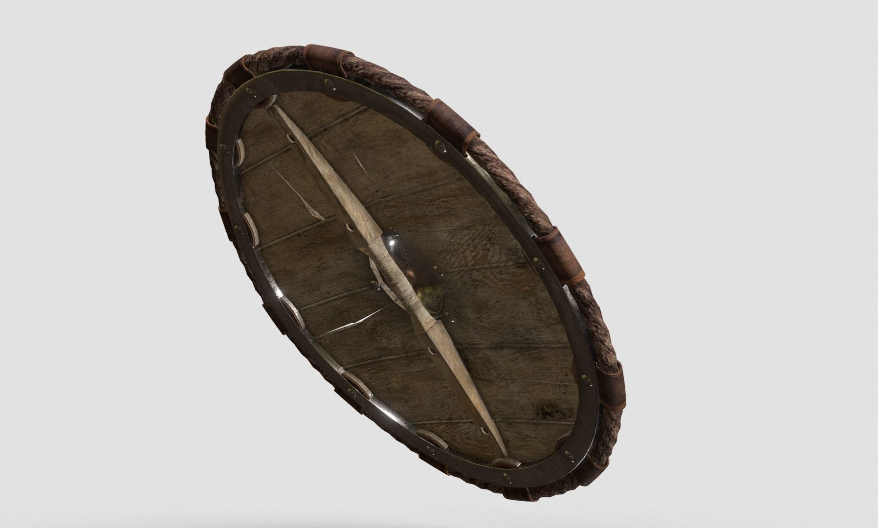 Viking Raven Shield Low-poly 3D model_4