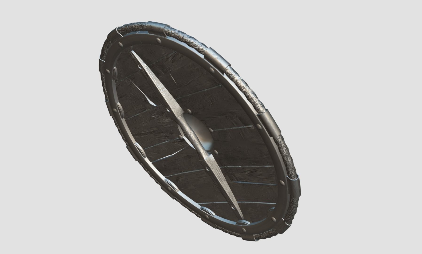 Viking Raven Shield Low-poly 3D model_11