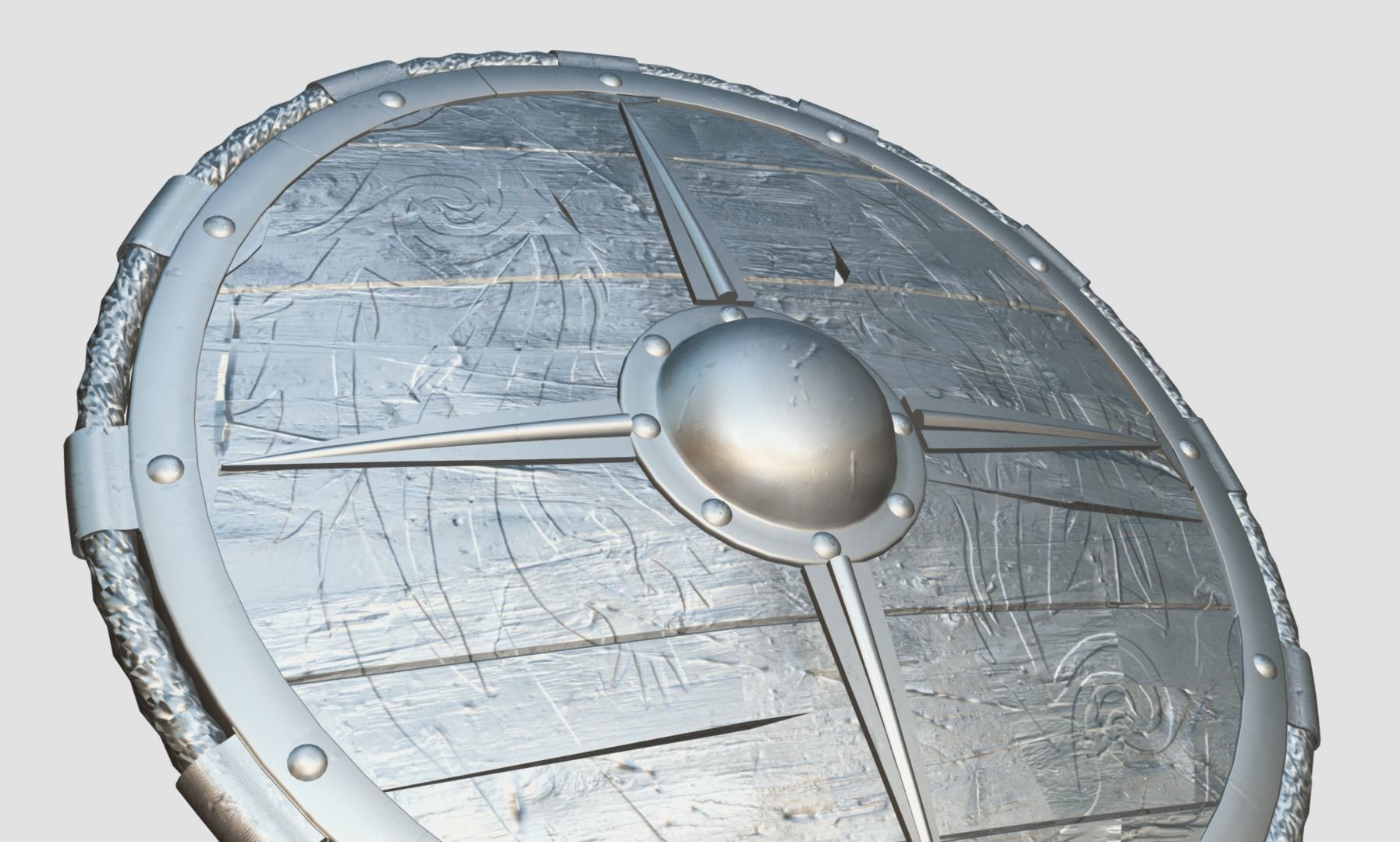 Viking Raven Shield Low-poly 3D model_8