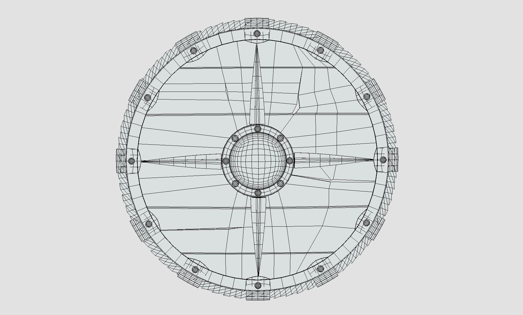 Viking Raven Shield Low-poly 3D model_19