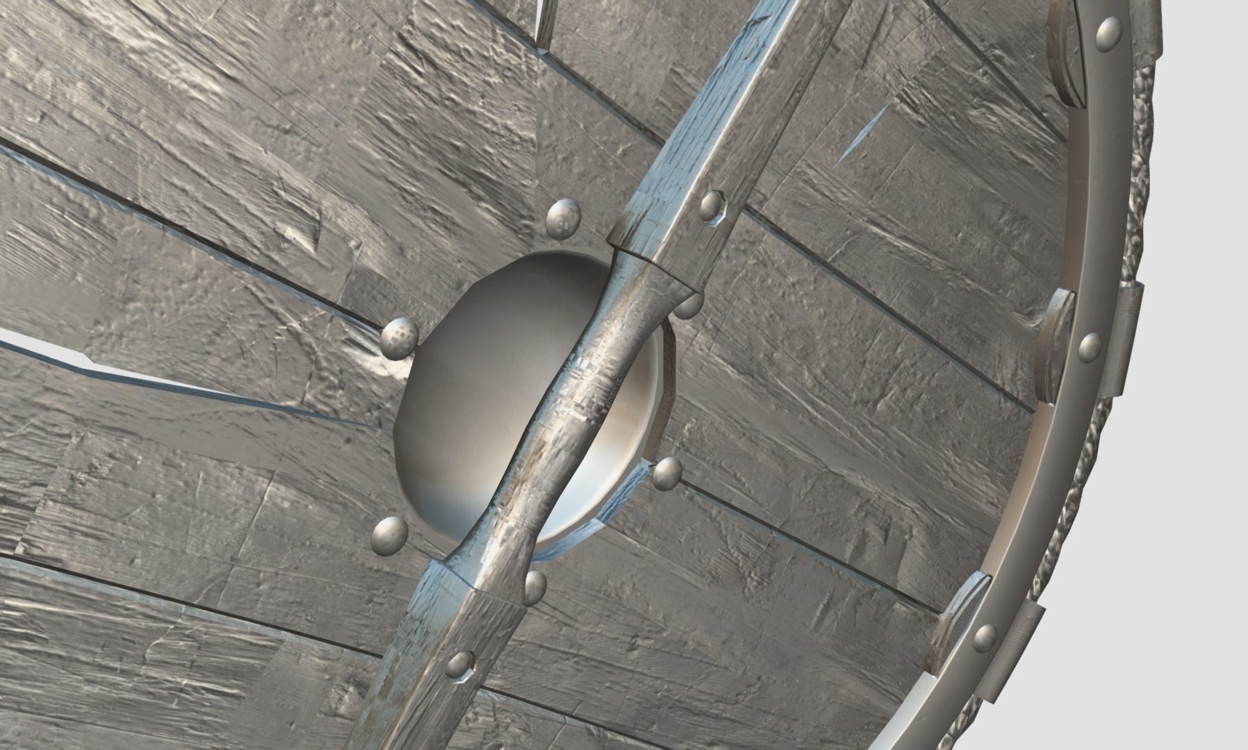 Viking Raven Shield Low-poly 3D model_10