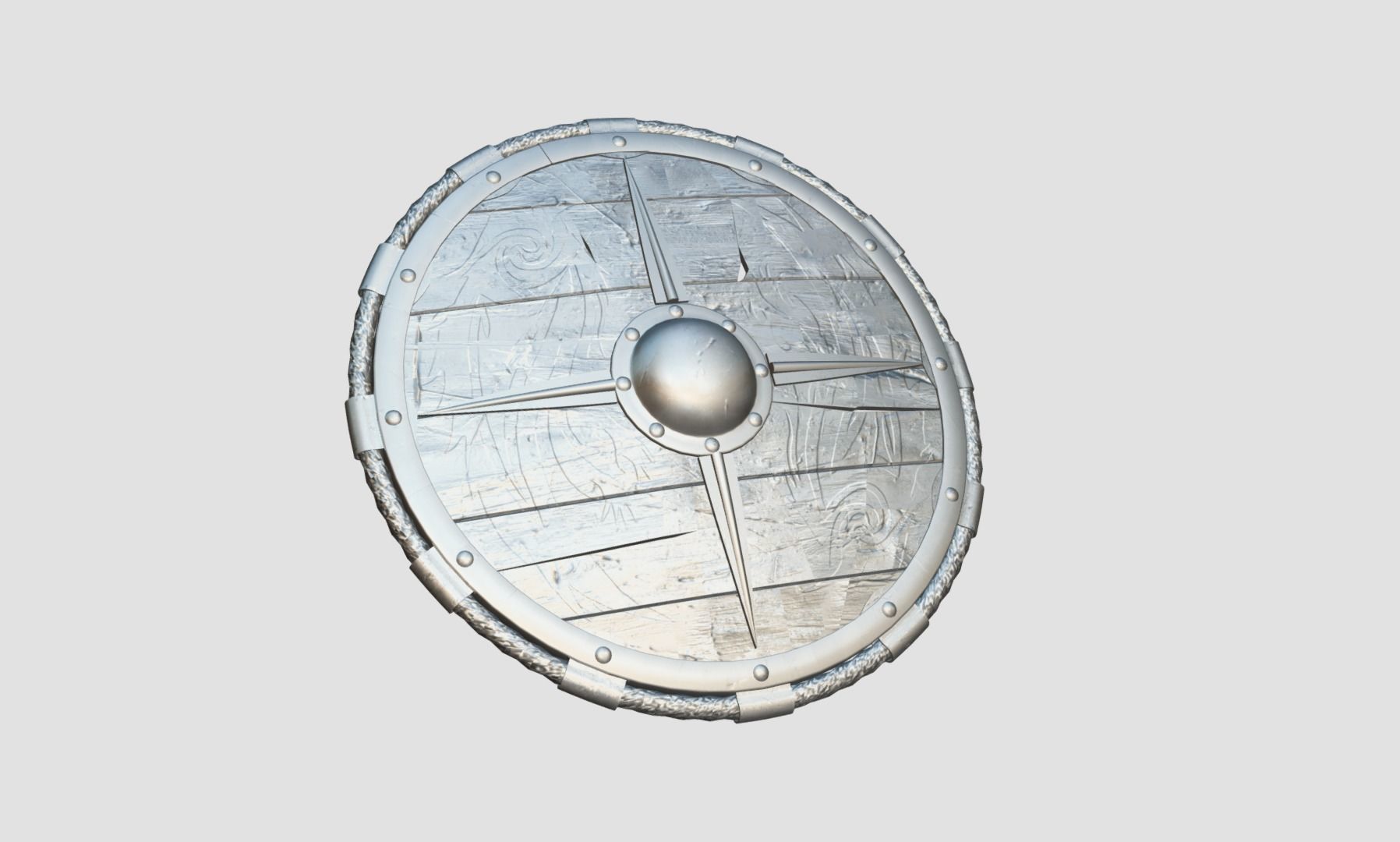 Viking Raven Shield Low-poly 3D model_7